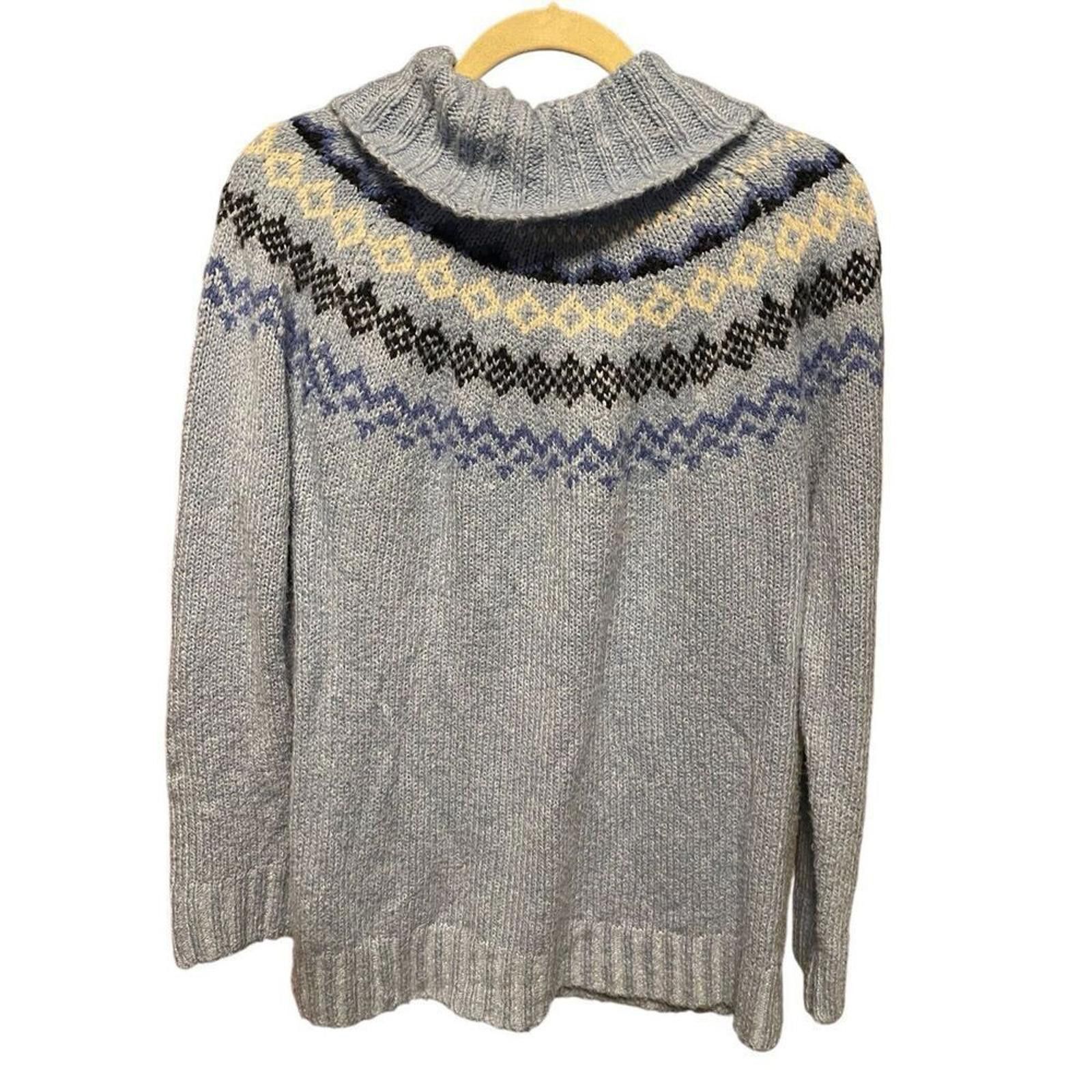 Designer Talbots Fair Isle turtleneck tunic sweater medium Size M / US 6-8 / IT 42-44 - 2 Thumbnail