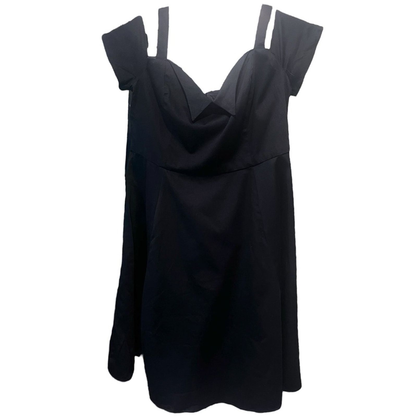 Other Torrid Black Off the Shoulder Mini Dress with Peter Collar Size XL / US 12-14 / IT 48-50 - 1 Thumbnail