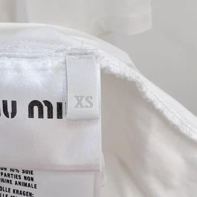 Miu Miu MIU MIU White Doll Collar Logo Short Sleeve Tee XS Size XS / US 0-2 / IT 36-38 - 6 Thumbnail