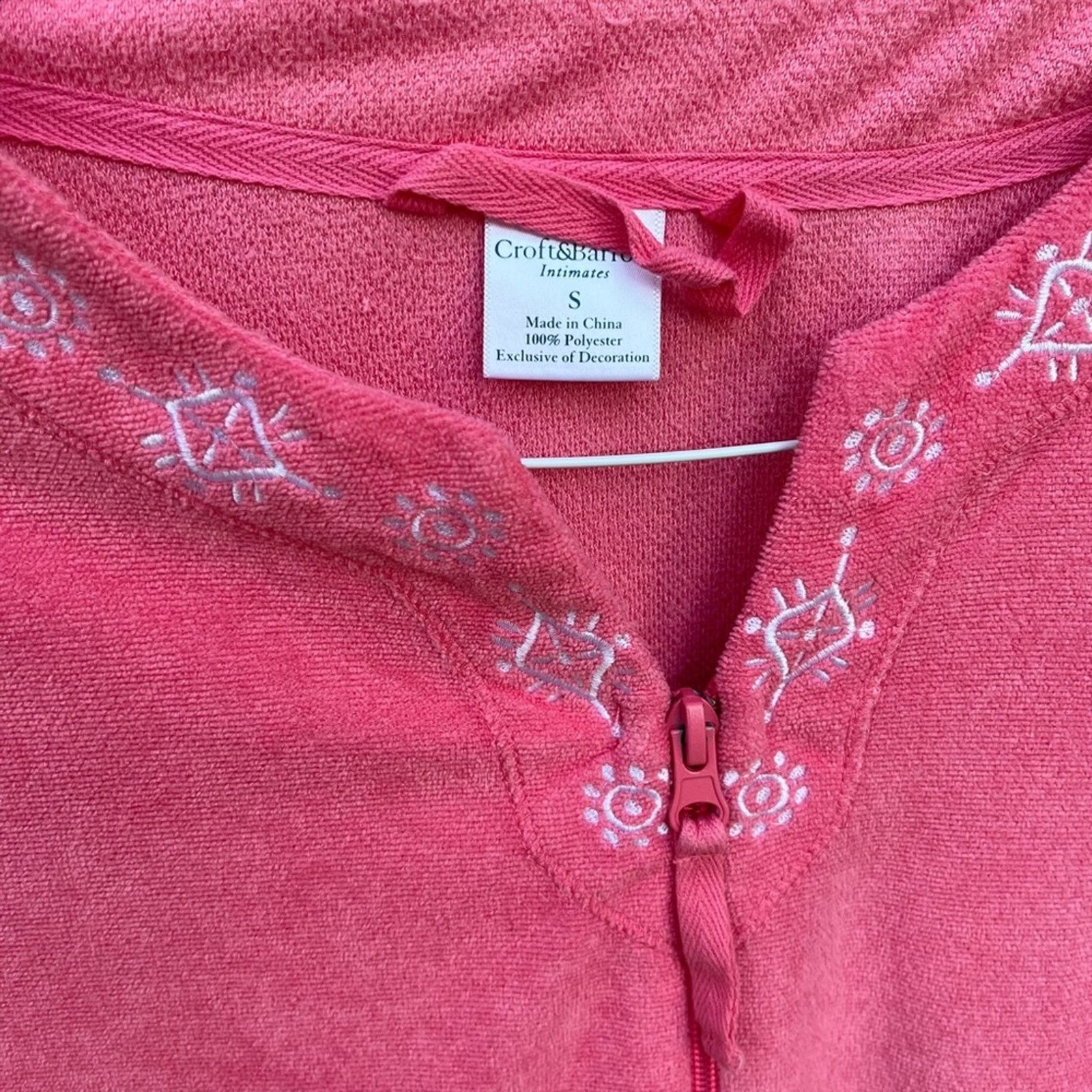Croft & Barrow Croft & Barrow Granny Robe Zip Up Embroidered Floral Cozy Size S / US 4 / IT 40 - 2 Thumbnail