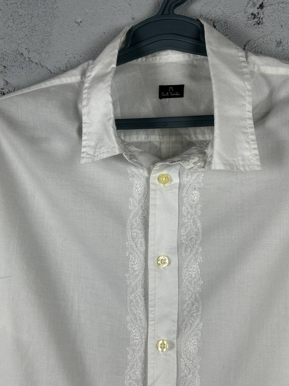 Designer × Paul Smith Vintage Paul Smith White Embroidered Designer Shirt Size US L / EU 52-54 / 3 - 4 Thumbnail