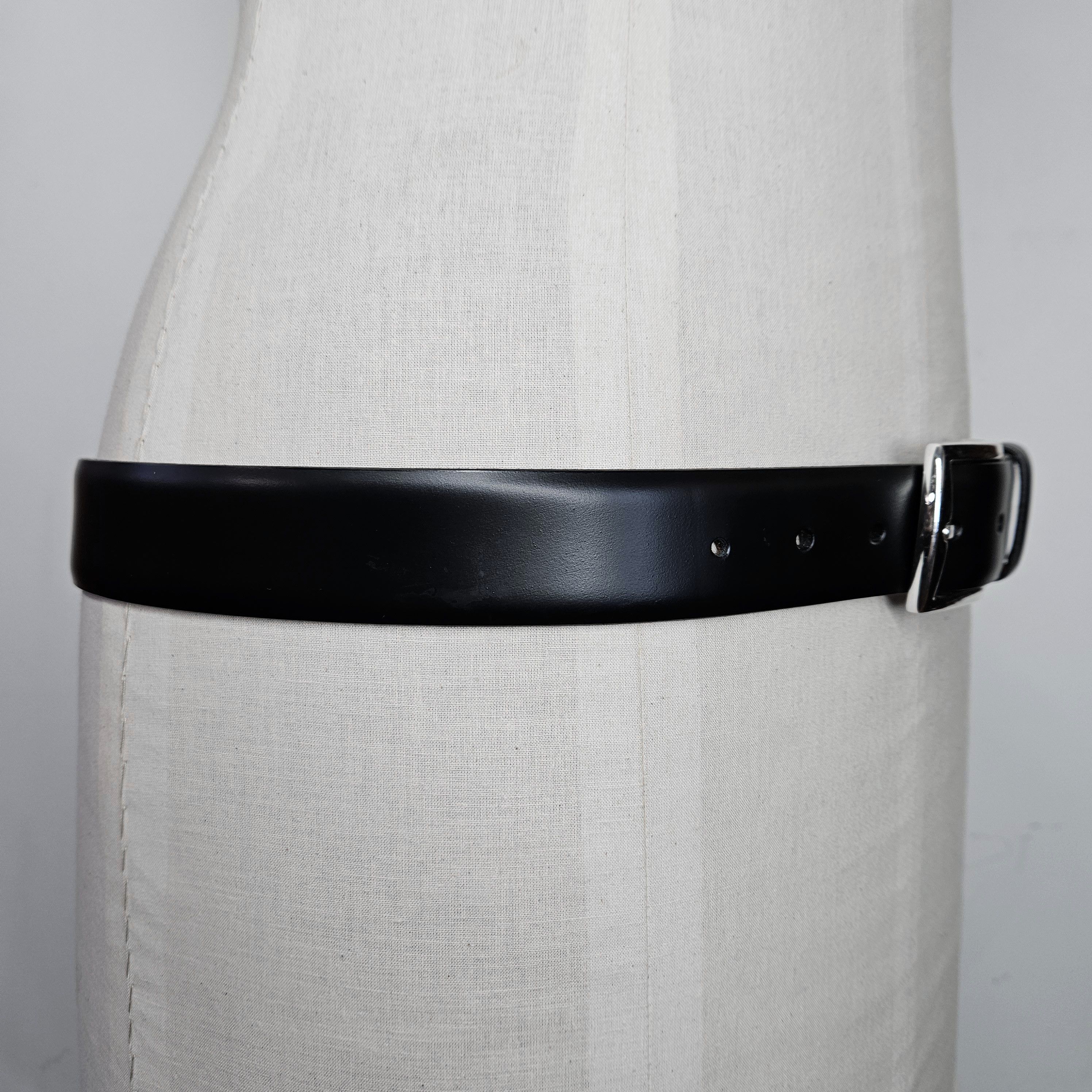 Allen Edmonds Allen Edmonds 43-48" Belt Midland Black Smoothe Leather Size 44 - 6 Thumbnail