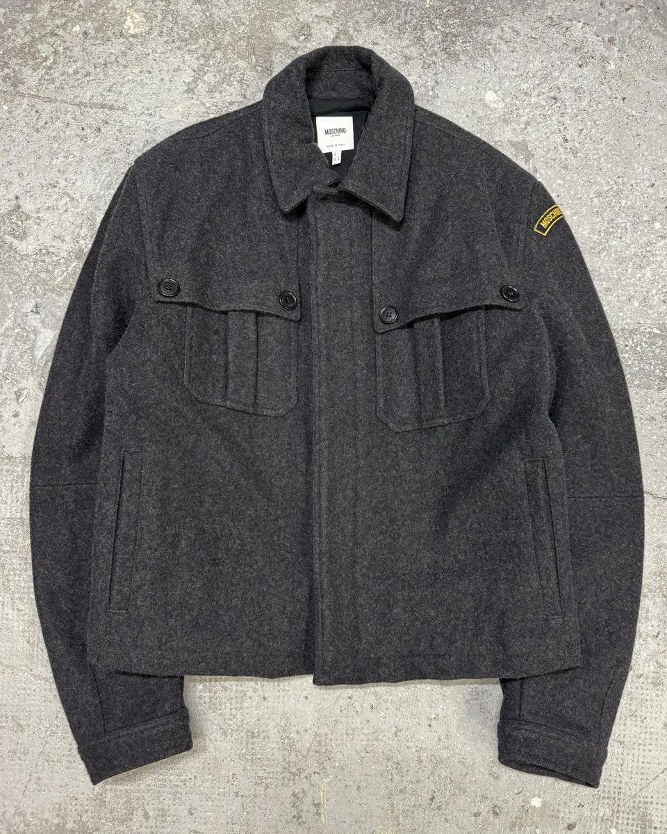 2000s Moschino Grey Wool Bomber Jacket