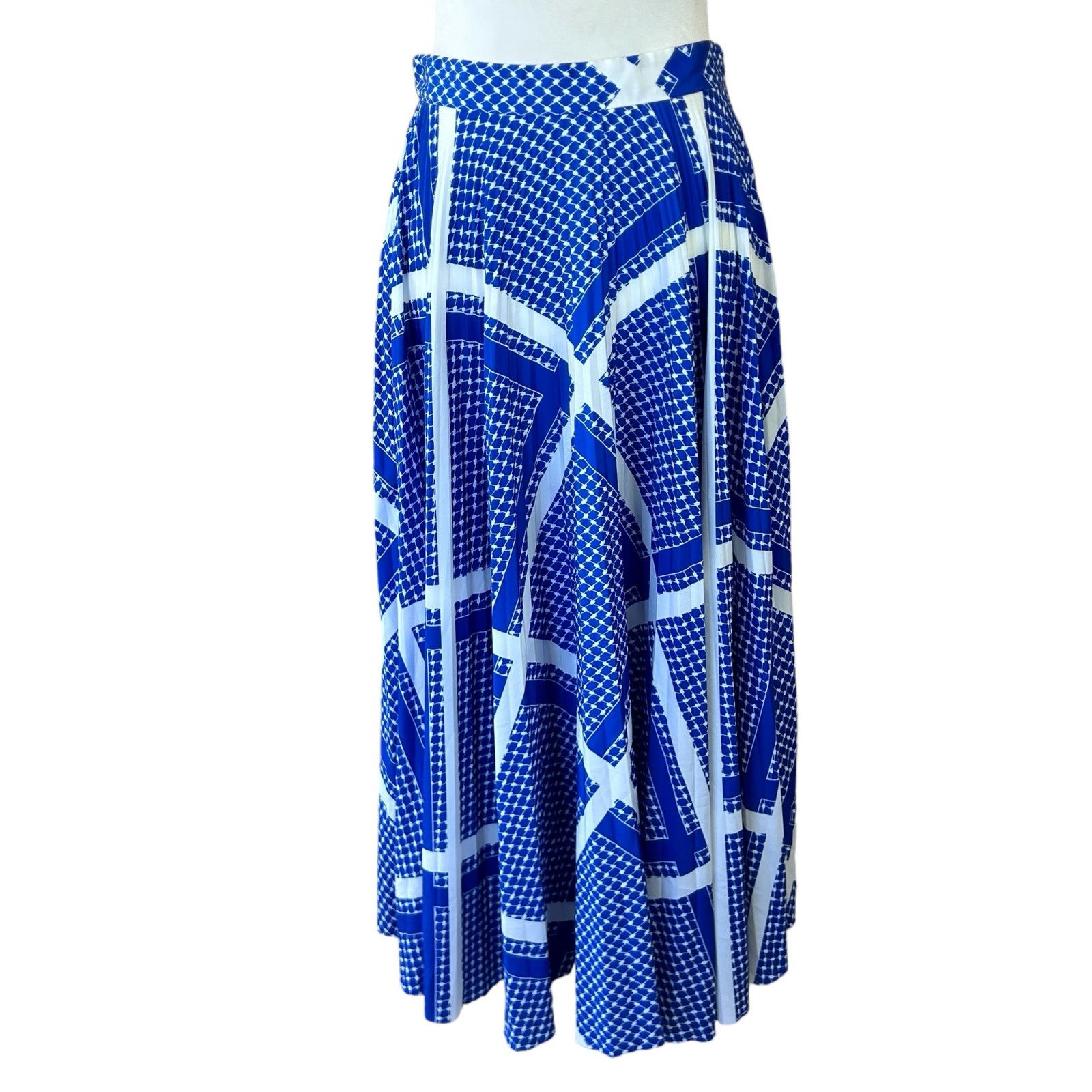 MSGM MSGM Pleated Skirt 42 8 US Blue White Plaid Avant Garde Twee Size 30" / US 8 / IT 44 - 1 Thumbnail