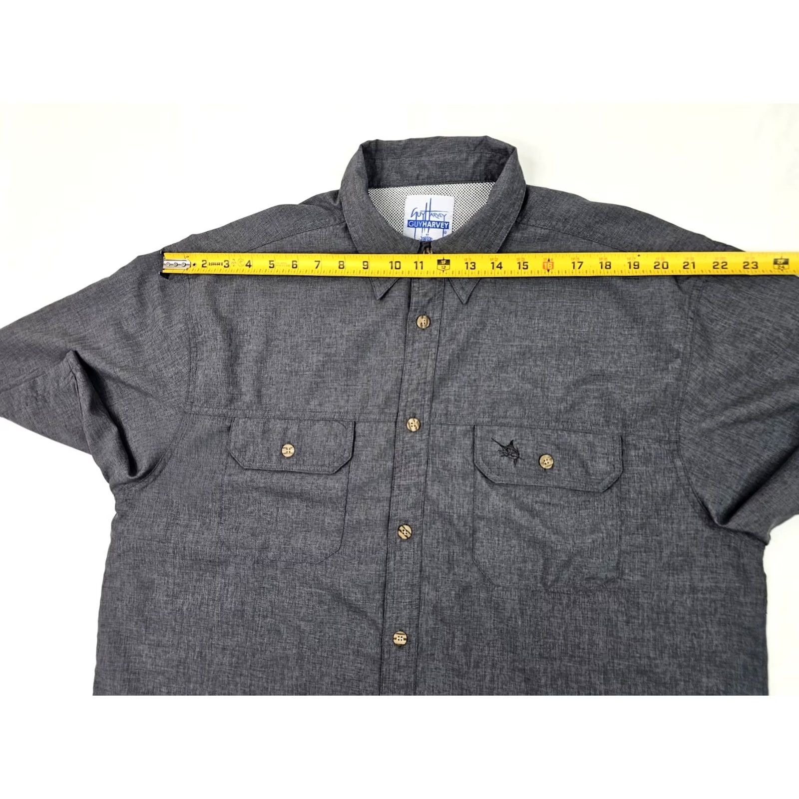 Guy Harvey Guy Harvey Shirt Mens XL Gray AFTCO Marlin Fishing Button Vented EUC 48 Chest Size US XL / EU 56 / 4 - 7 Thumbnail