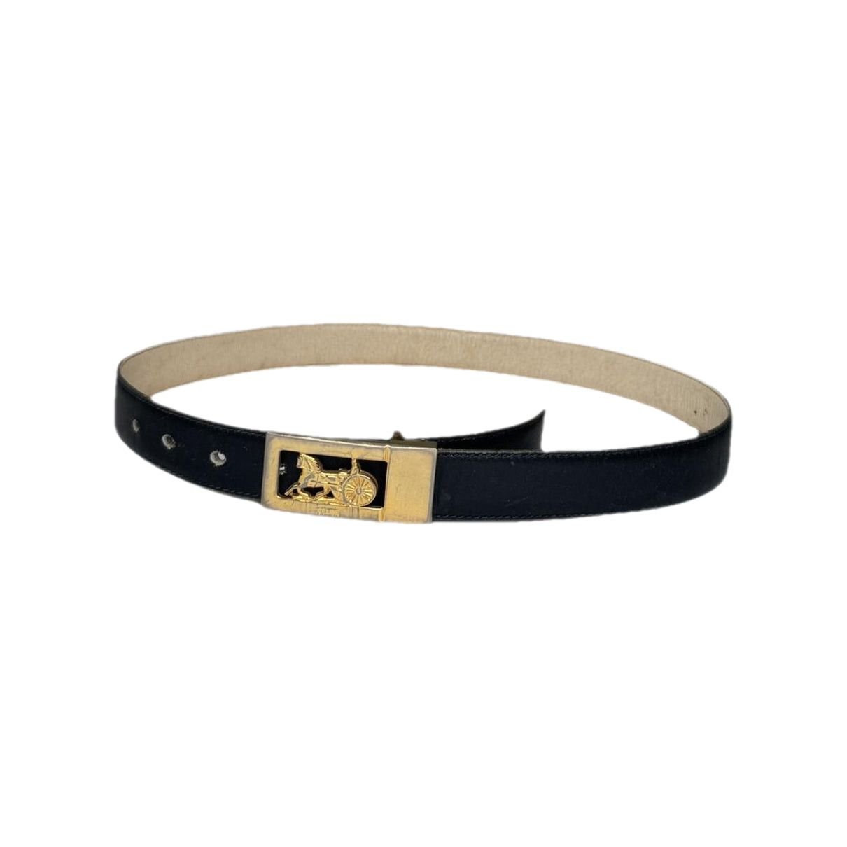 Celine Triomphe Black Leather Belt Size ONE SIZE - 1 Thumbnail