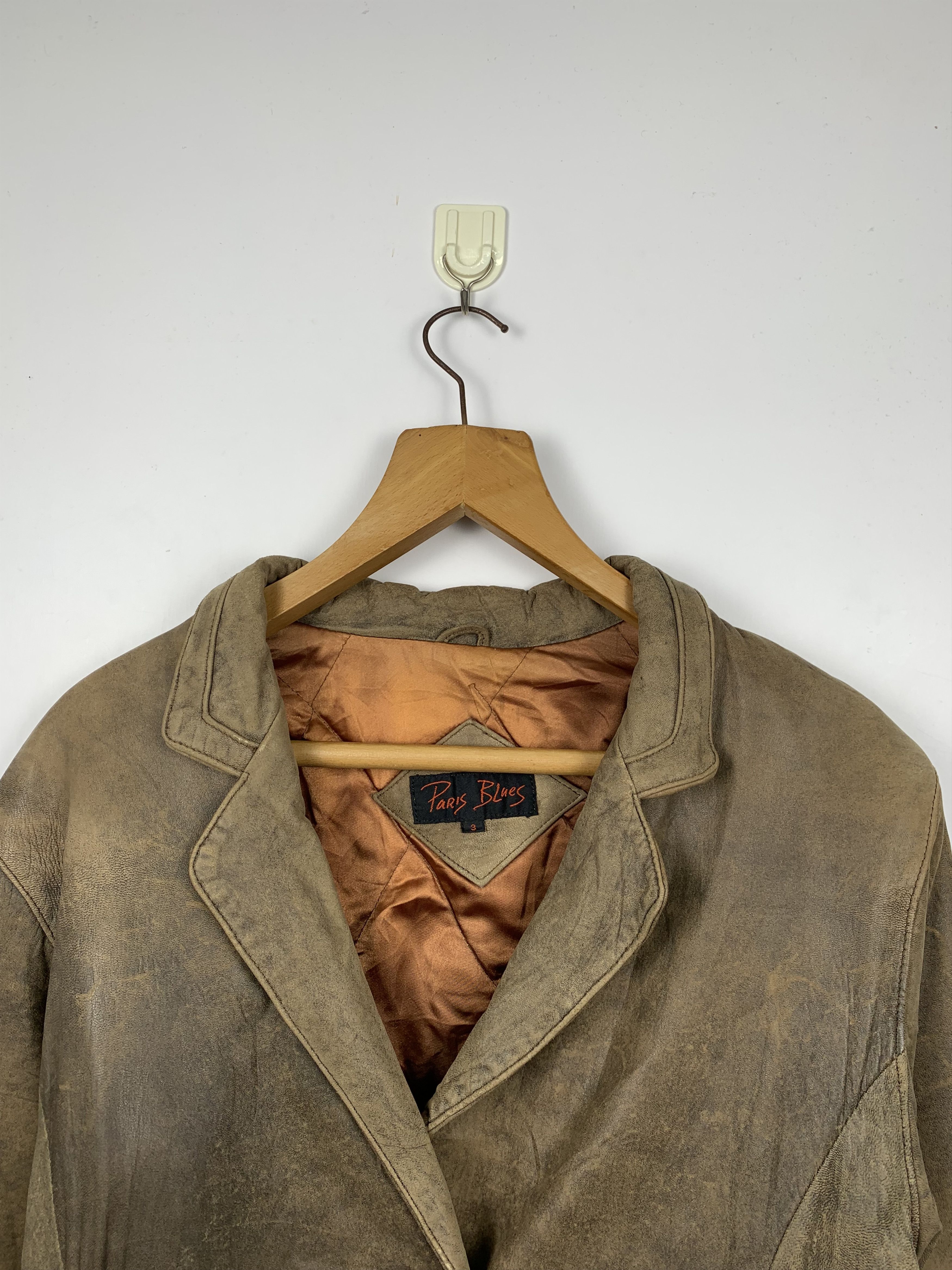 Other Vintage Paris Blues Leather Jacket J1160 Size US M / EU 48-50 / 2 - 2 Thumbnail