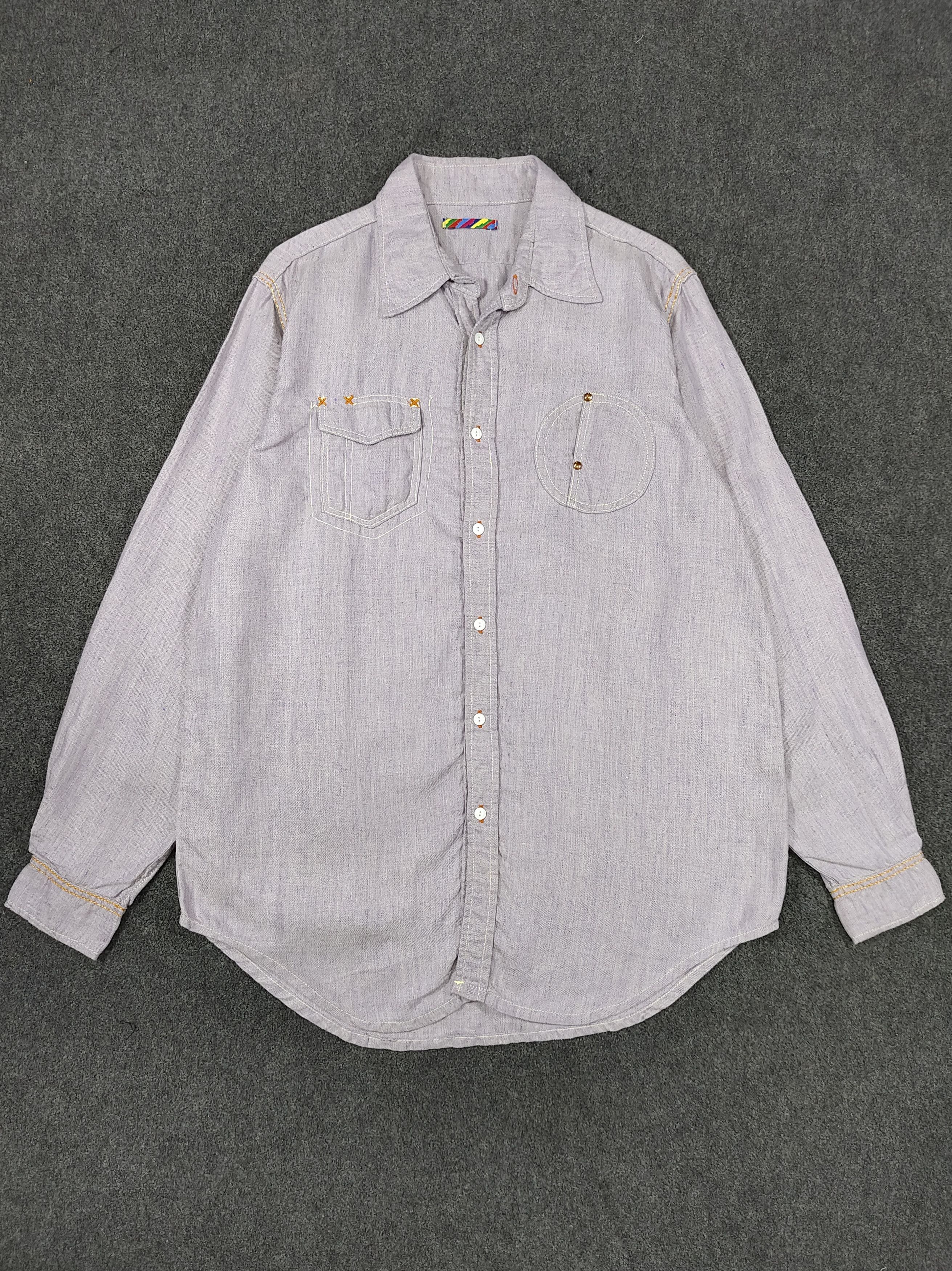 Japanese Brand Is-Ness🇯🇵 Herringbone Minimalist Rayon Blend Workshirt Size US L / EU 52-54 / 3 - 1 Thumbnail