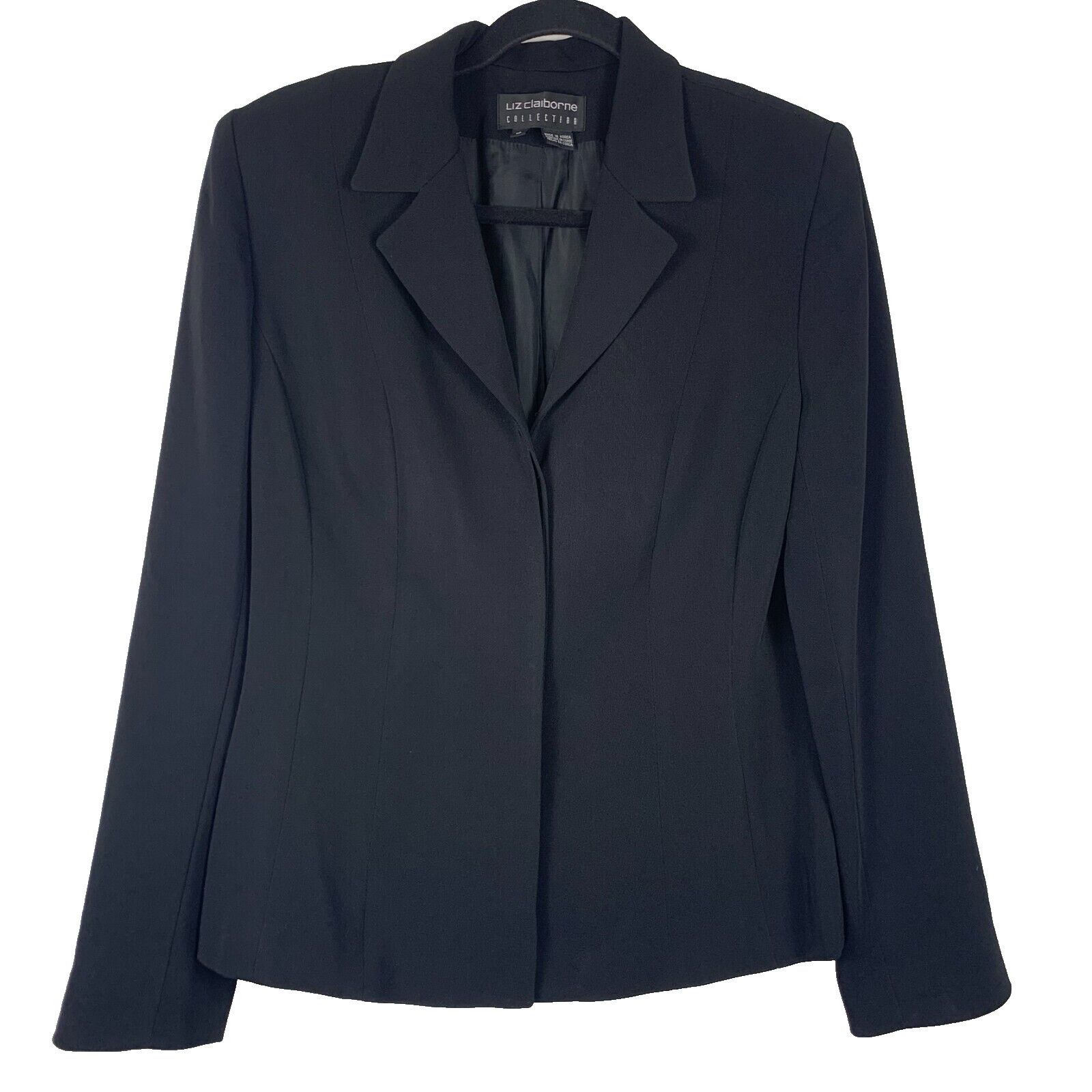 Liz Claiborne Liz Claiborne Collection Women’s Black Blazer Size 10 Lined Size L / US 10 / IT 46 - 1 Thumbnail