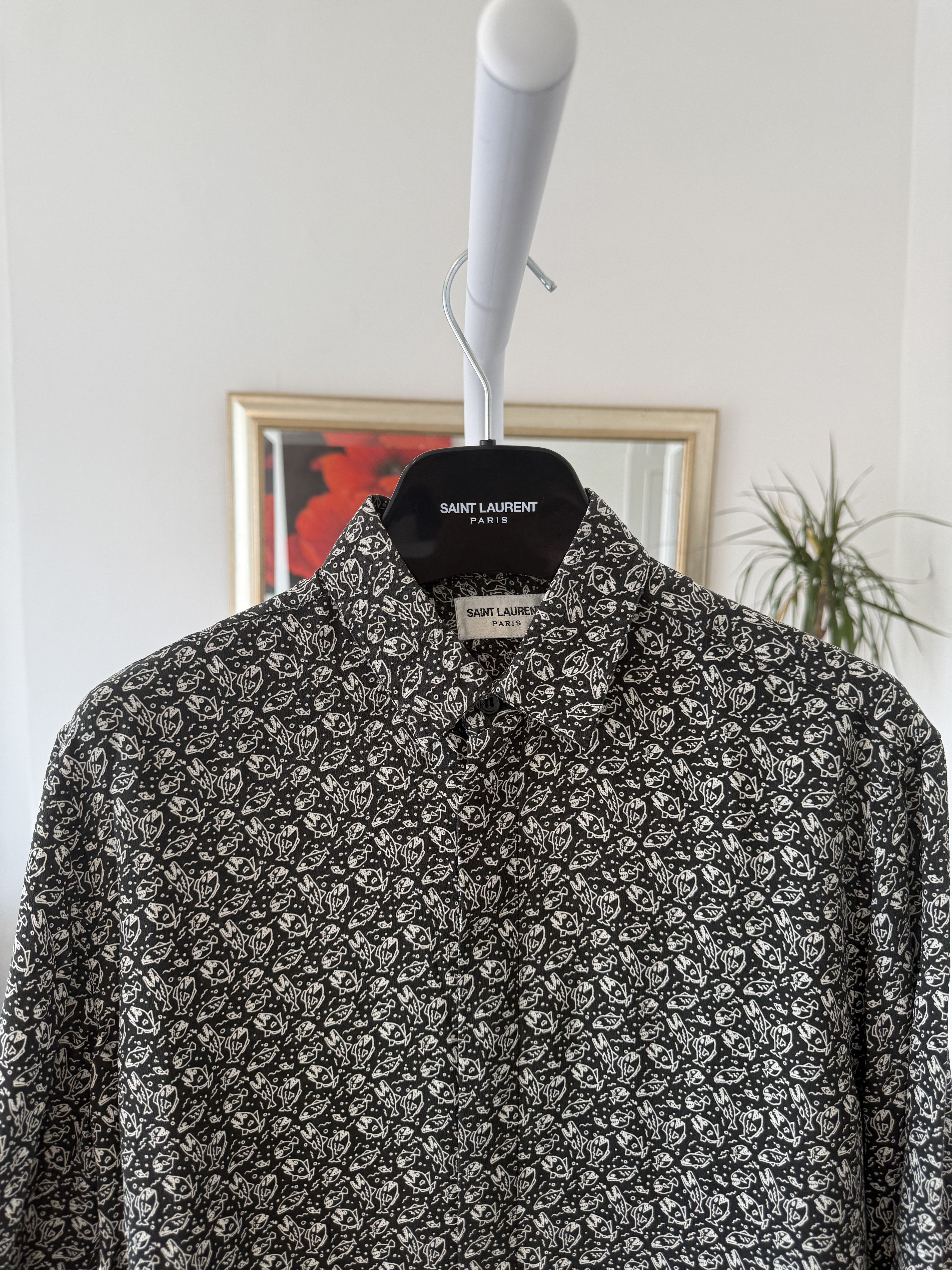 Saint Laurent Paris SS18 Saint Laurent Piranha Long Sleeve Silk Shirt Size US S / EU 44-46 / 1 - 7 Thumbnail