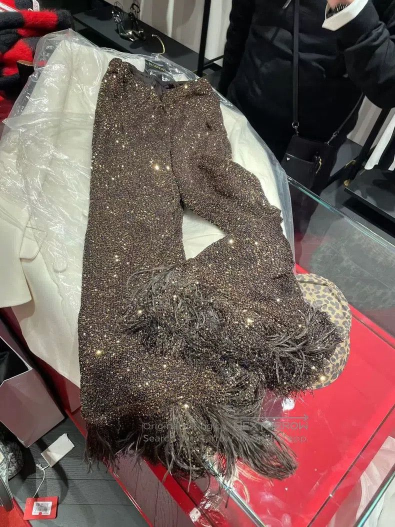 Valentino Valentino Feather sequin pants Size 33" - 7 Thumbnail