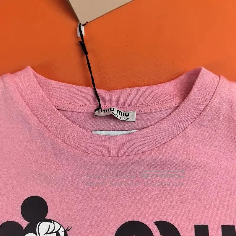 Miu Miu Miu Miu Pink Cotton Printed Short Sleeve T-Shirt . Size XS / US 0-2 / IT 36-38 - 4 Thumbnail