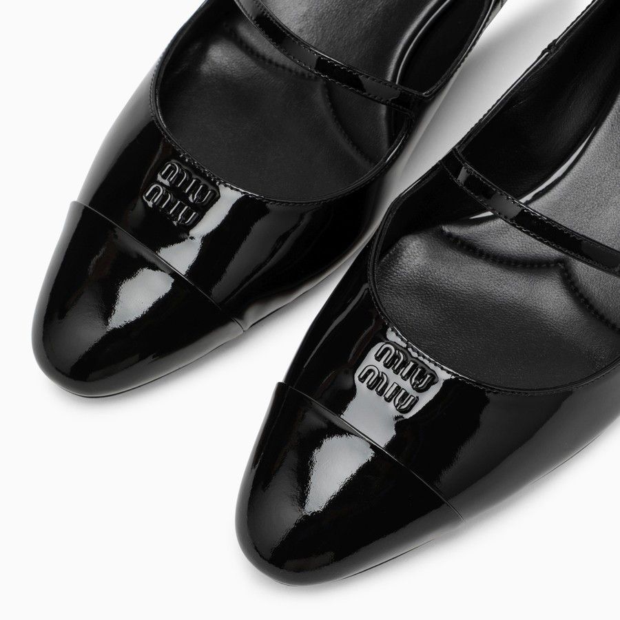 Miu Miu o1d2blof0924 Leather Logo Decollete in Black Size US 11 / IT 41 - 5 Thumbnail