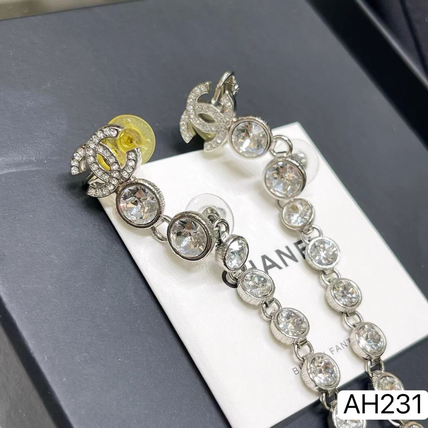 Chanel Chanel 23S Show Silver Pavé Tassel Earrings AH231 Size ONE SIZE - 6 Thumbnail