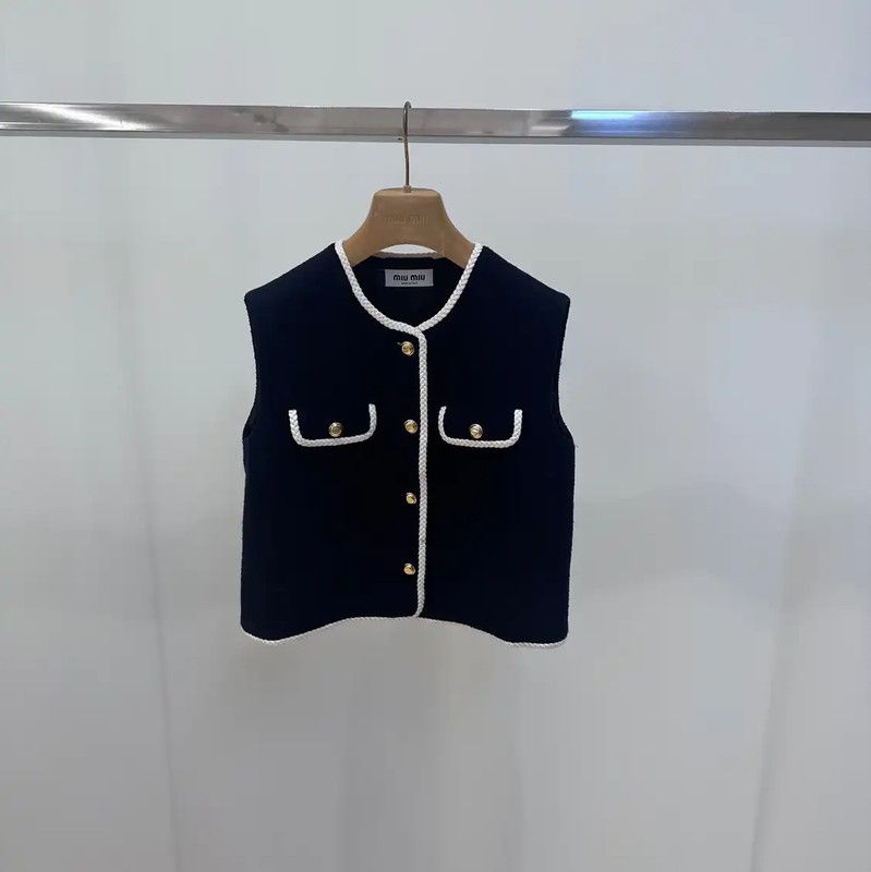 Miu Miu Blue Jacket with White Detailing 0089