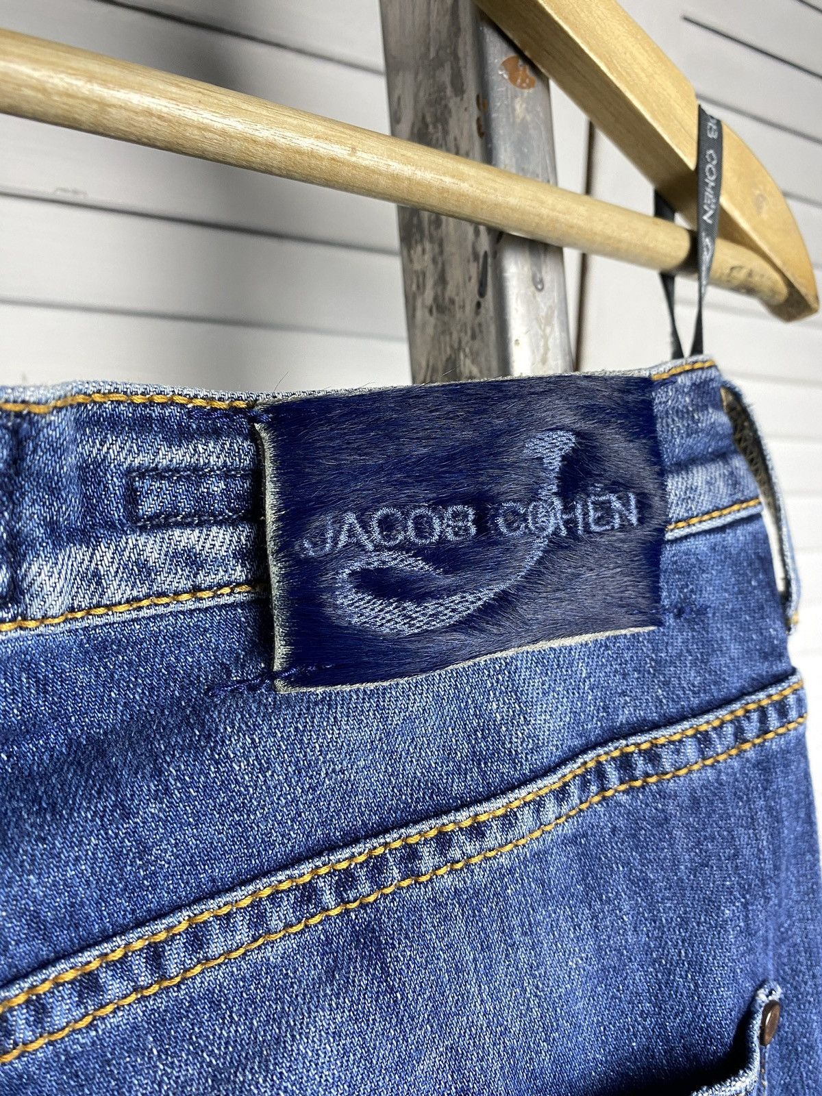 Jacob Cohen × Japanese Brand Jacob Cohen Blue Cotton Straight Leg Mid Rise Denim Jeans Size 27" / US 4 / IT 40 - 17 Thumbnail