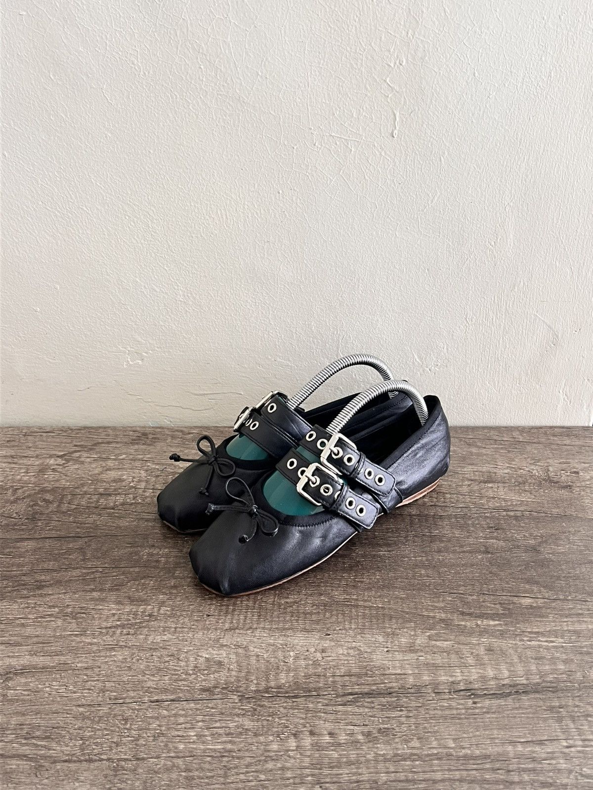 Miu Miu Buckle Lamb Leather Ballets Size US 6 / IT 36 - 2 Thumbnail