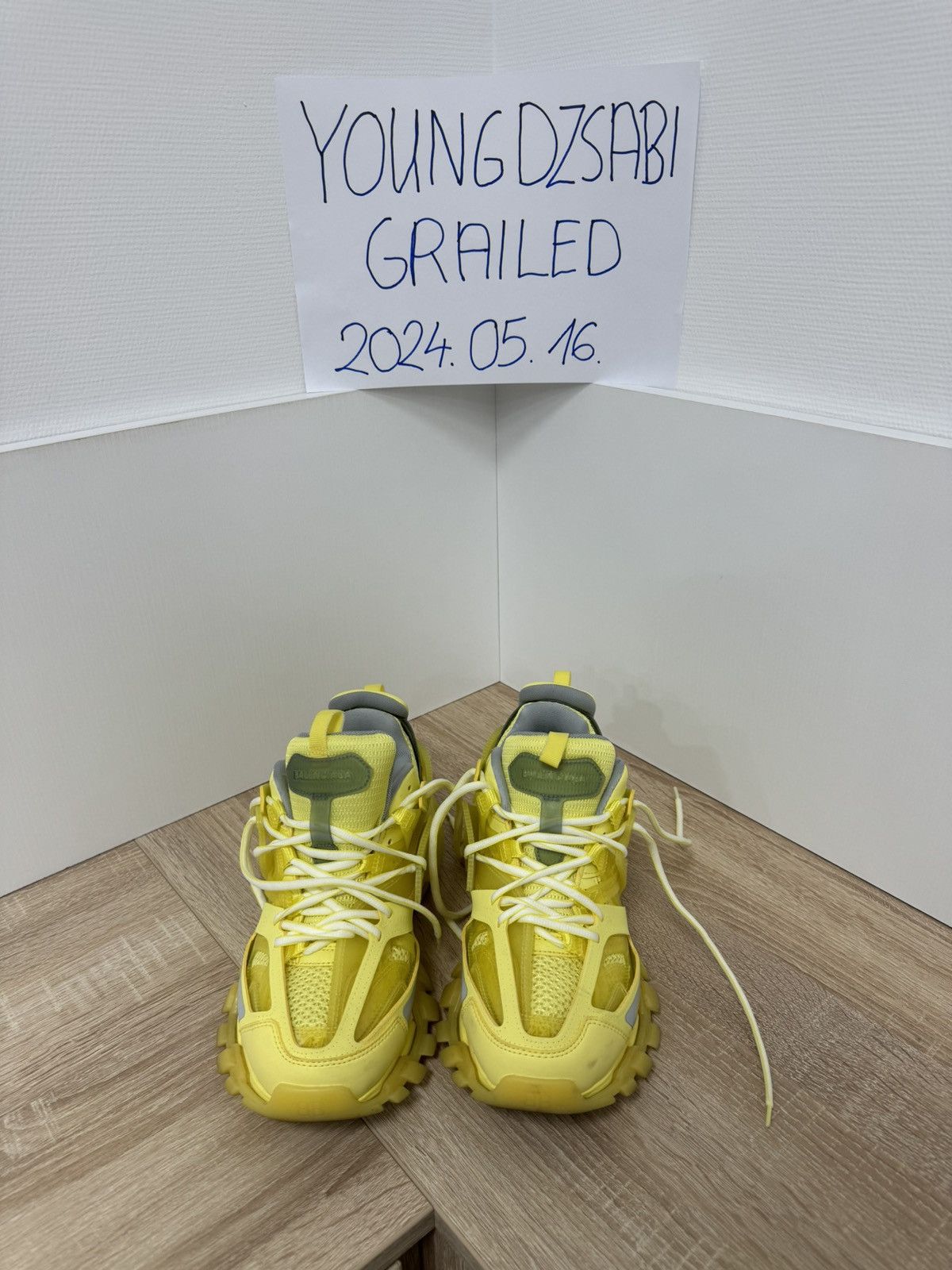 image of Balenciaga Track Yellow Shoes, Men's (Size 8)