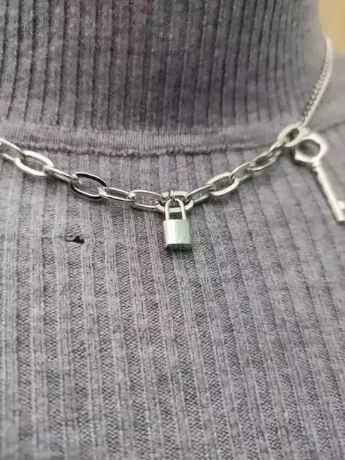 Jewelry Lock Key Titanium steel Necklace Chain Size ONE SIZE - 4 Thumbnail