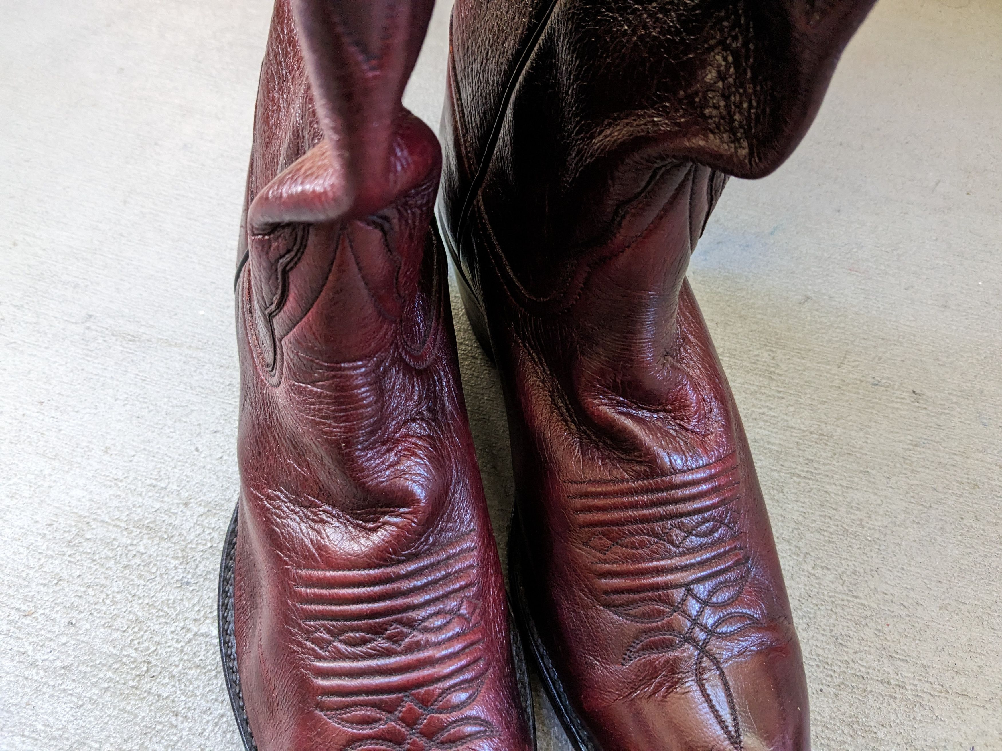 Larry Mahan × Vintage Larry Mahan Cowboy Boots Red 9 E Wide Biker Leather USA Size US 9 / EU 42 - 6 Thumbnail