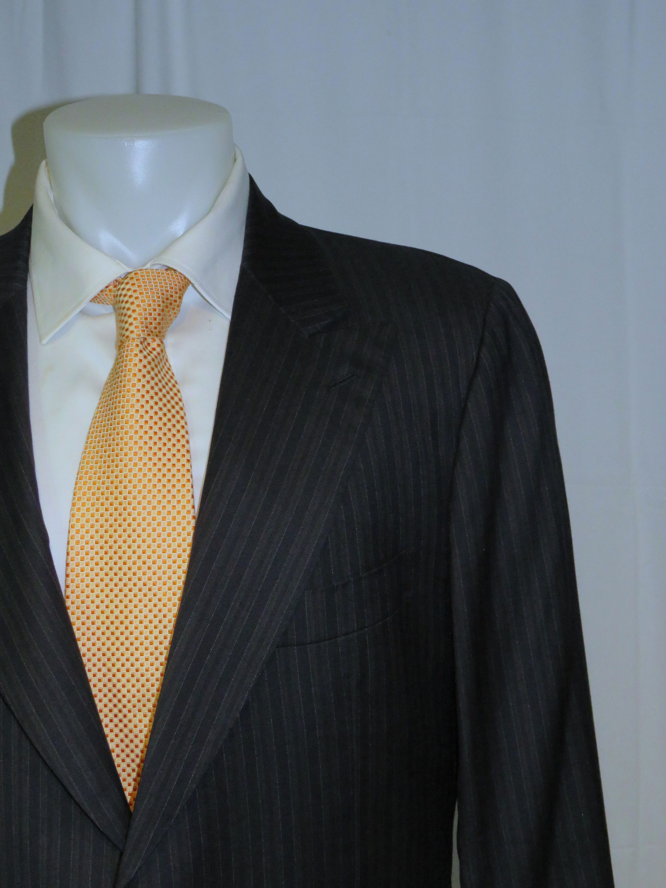 Bergdorf Goodman × Kiton Custom Made Super 200 Blue Striped Two Button Suit 43R Size 42R - 5 Thumbnail
