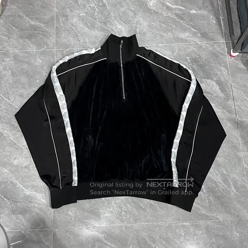 Versace Versace Velvet half-zip sweatshirt pullover long sleeves Size US XXL / EU 58 / 5 - 1 Thumbnail