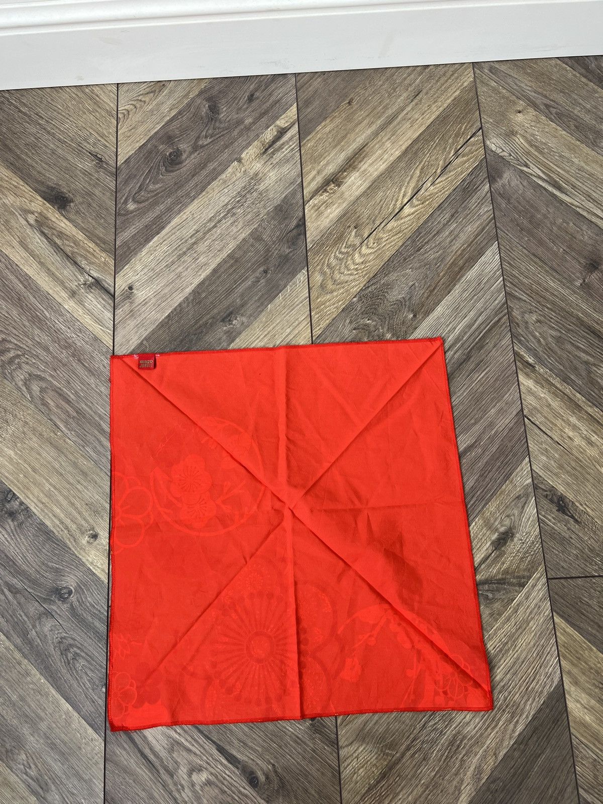 Kenzo Vintage Kenzo Jungle rare Red Floral Square Scarf Size ONE SIZE - 12 Thumbnail
