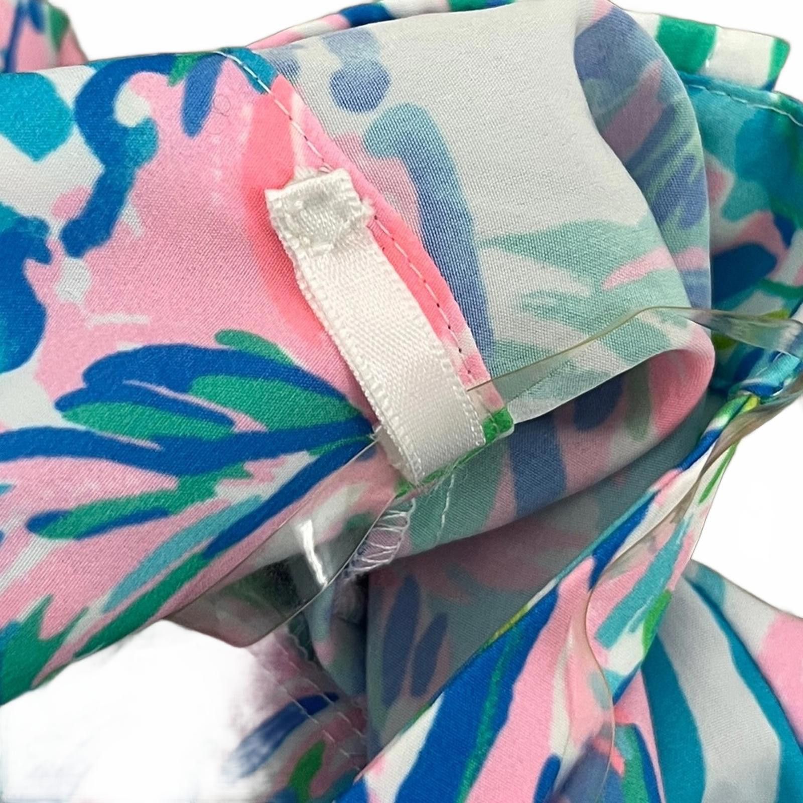 Lilly Pulitzer Lilly Pulitzer Blue and Pink Floral Midi Dress Size S / US 4 / IT 40 - 6 Thumbnail