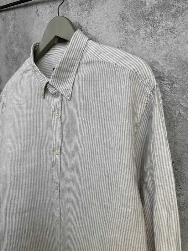 Massimo Dutti Massimo Dutti 100% Linen Striped Shirt Button-Down LS Size US XXL / EU 58 / 5 - 5 Thumbnail