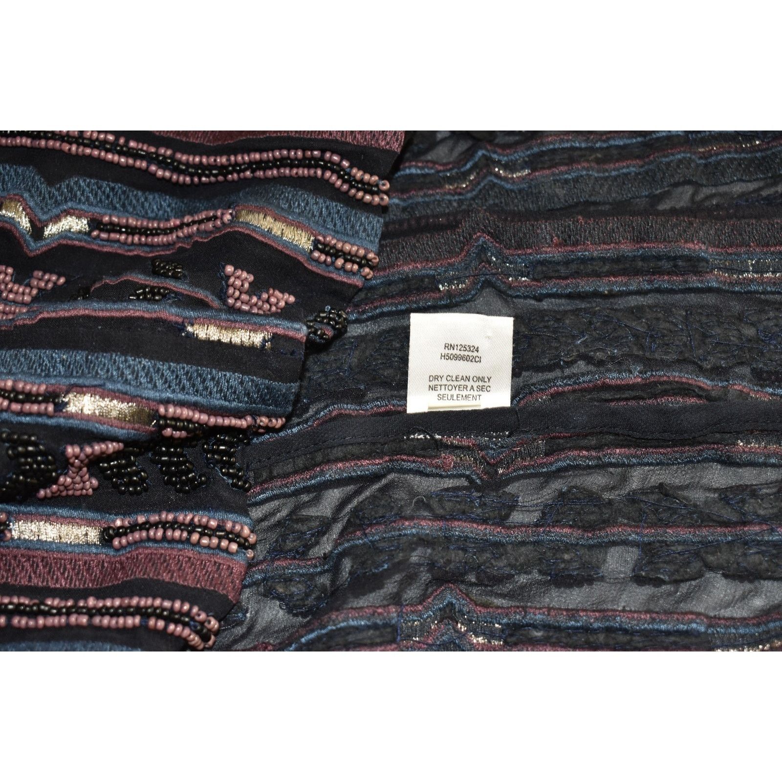 Haute Hippie HAUTE HIPPIE 100% Silk Sequin Beadwork Striped Top Size S Size S / US 4 / IT 40 - 7 Thumbnail