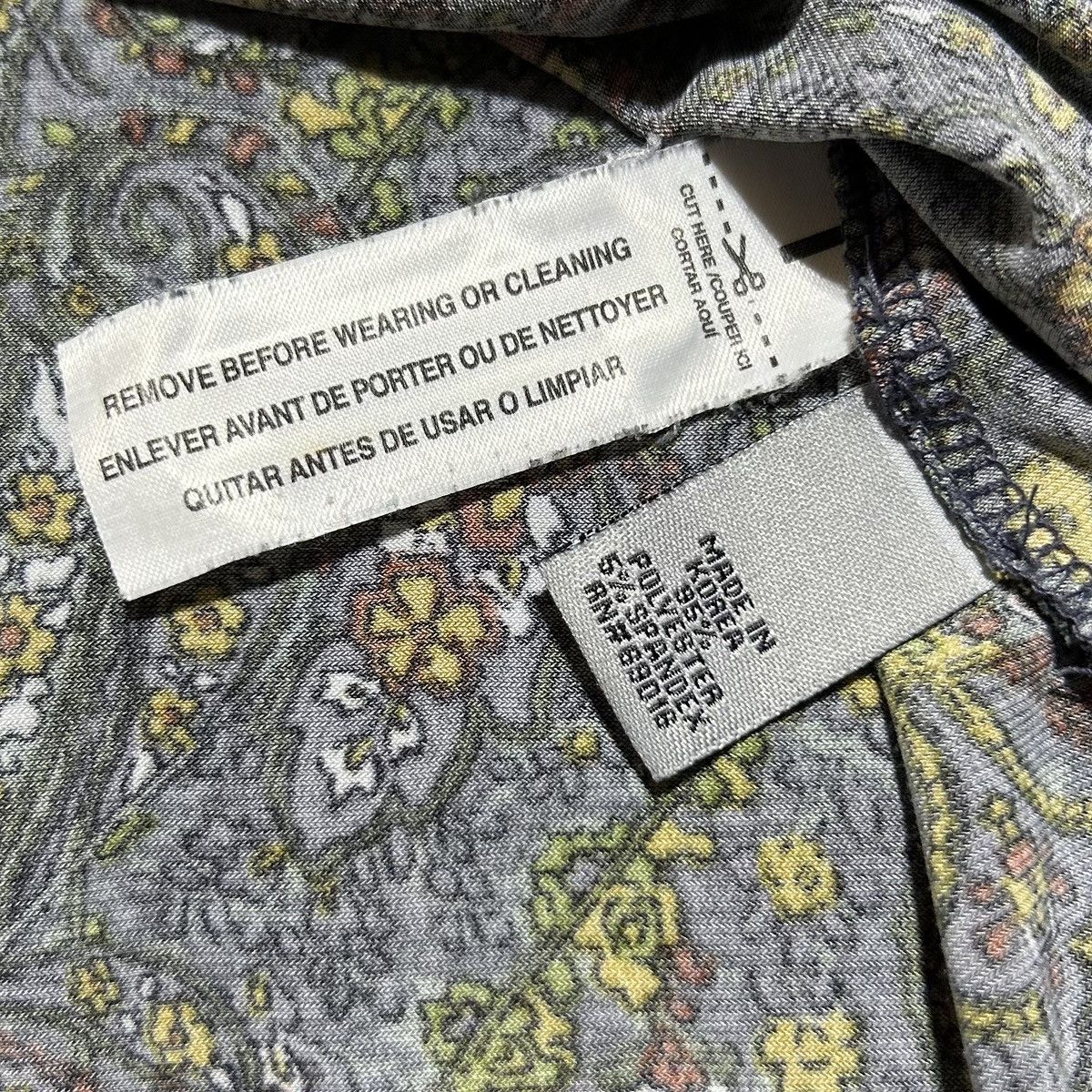 Other Ruff Hewn Grey Blouse Paisley Floral Flared Sleeve Medium Size M / US 6-8 / IT 42-44 - 8 Thumbnail