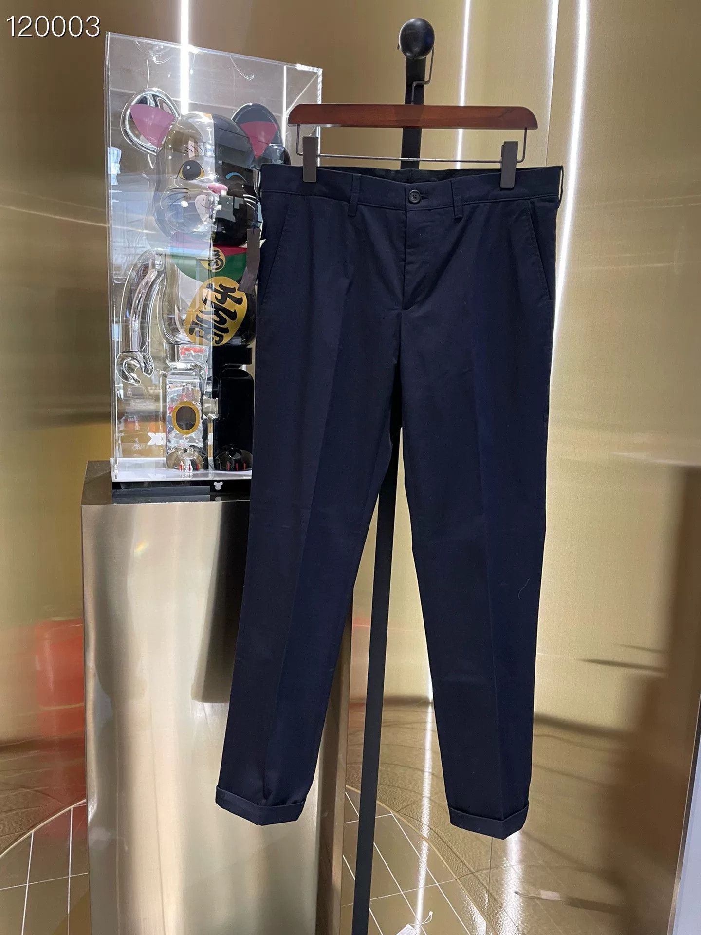Prada Prada Dark Blue Wool Trousers Size 48 Size US 32 / EU 48 - 1 Thumbnail