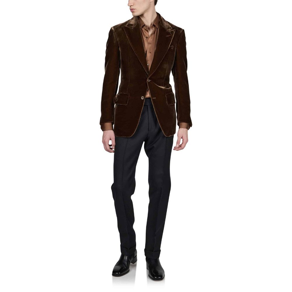 Tom Ford o1loc1c1024 11DB40 Copper Velvet Jacket in Brown Size US S / EU 44-46 / 1 - 3 Thumbnail