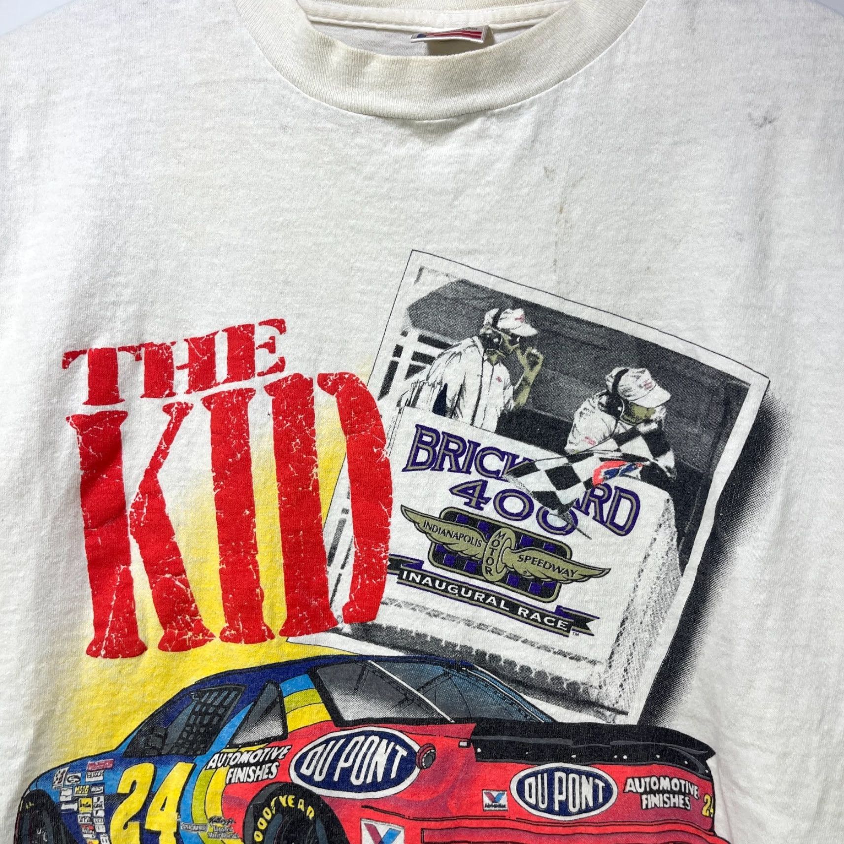 NASCAR VINTAGE NASCAR Jeff Gordon T-Shirt M White 90s Mens Graphic Print Short Sleeve Pockets Double-Sided Cotton Knit Size US M / EU 48-50 / 2 - 3 Thumbnail