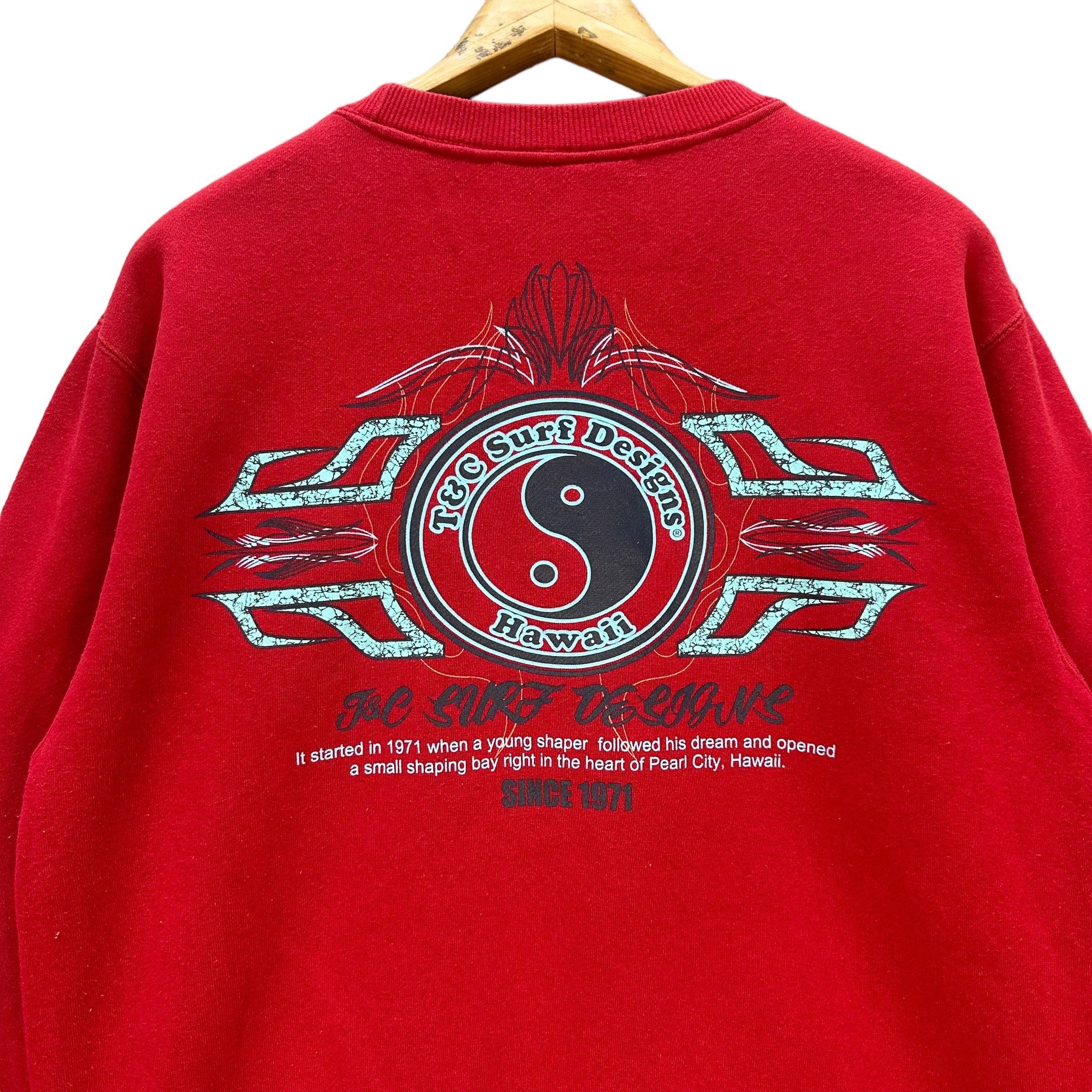 Japanese Brand T&C SURF DESIGNS HAWAII BIG LOGO RED SWEATSHIRTS #8568-015 Size US L / EU 52-54 / 3 - 2 Thumbnail