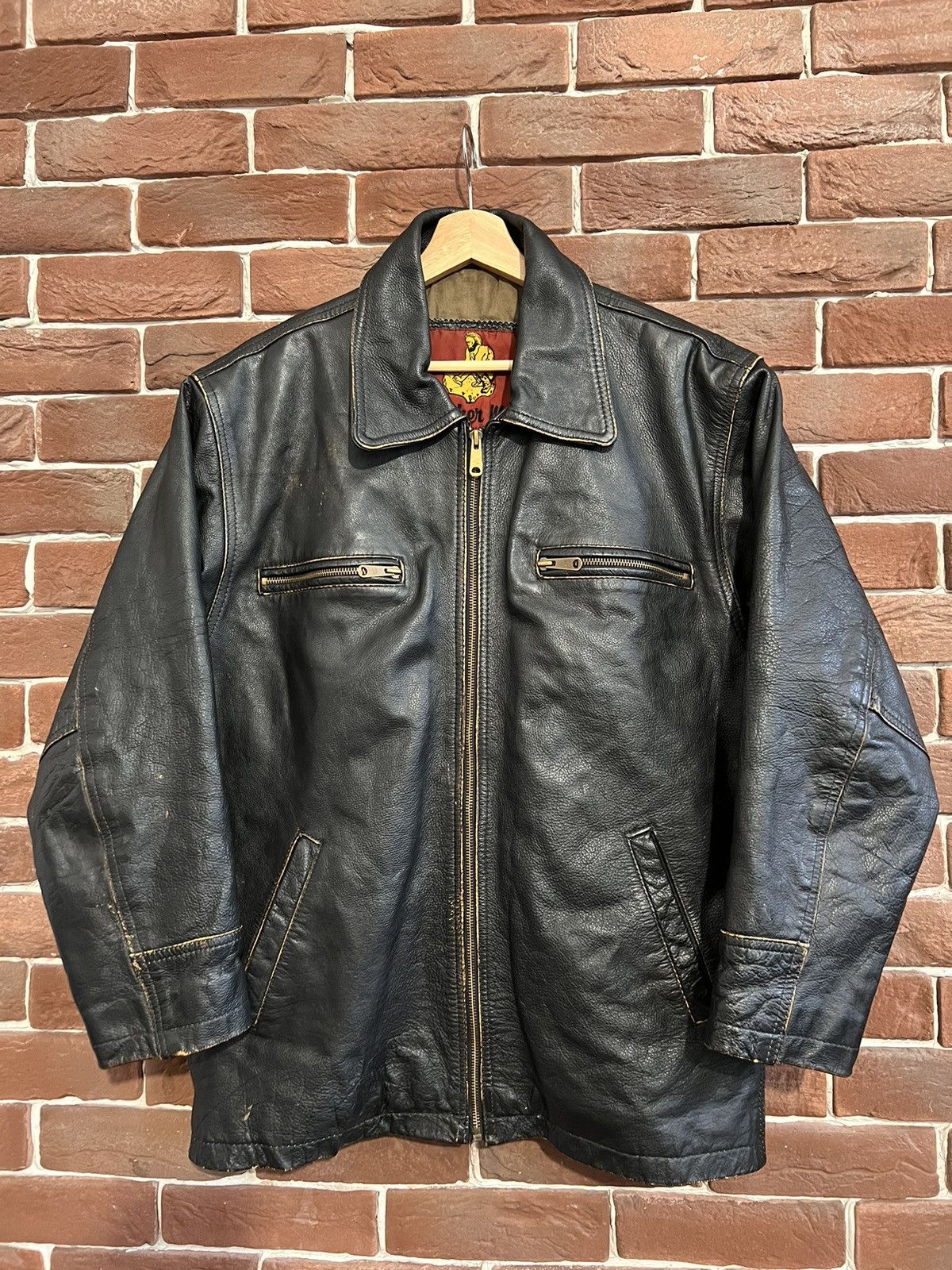 Vintage Rare Vintage Genuine Leather Boxy Cropped Jacket 90s Metal Size US M / EU 48-50 / 2 - 1 Thumbnail