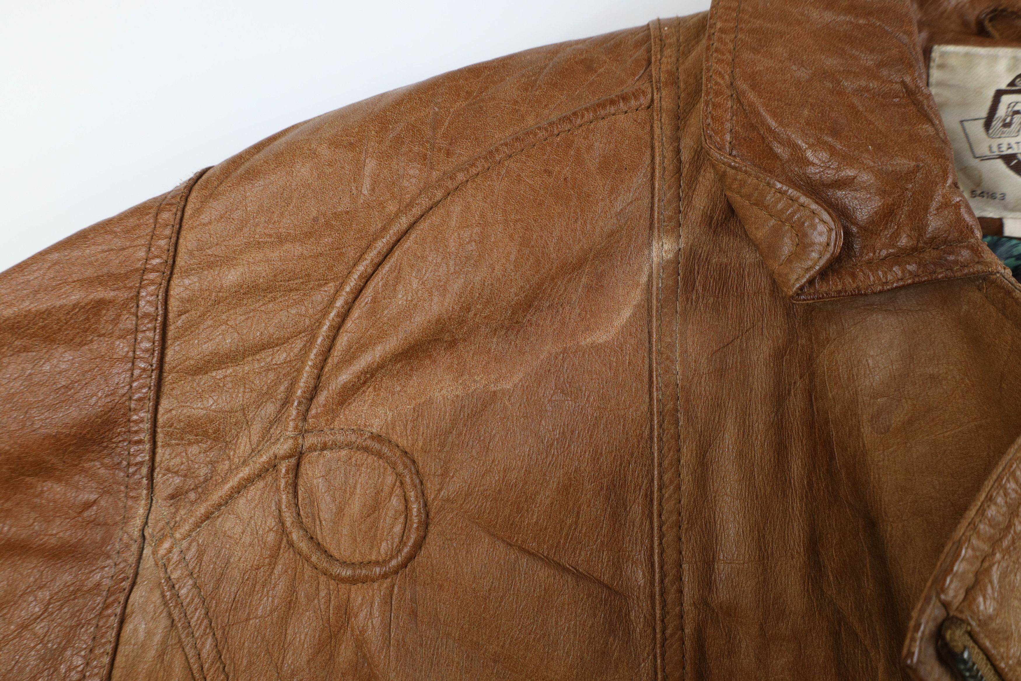 Vintage Vintage 90s Streetwear Lined Leather Bomber Jacket Size M / US 6-8 / IT 42-44 - 7 Thumbnail