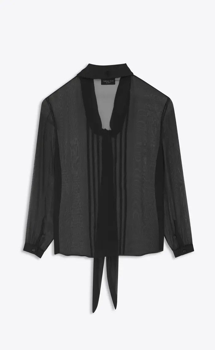 Saint Laurent Paris o1bcso1str0625 Slim Fit Shirt In Poplin in Black Size US XXL / EU 58 / 5 - 2 Thumbnail