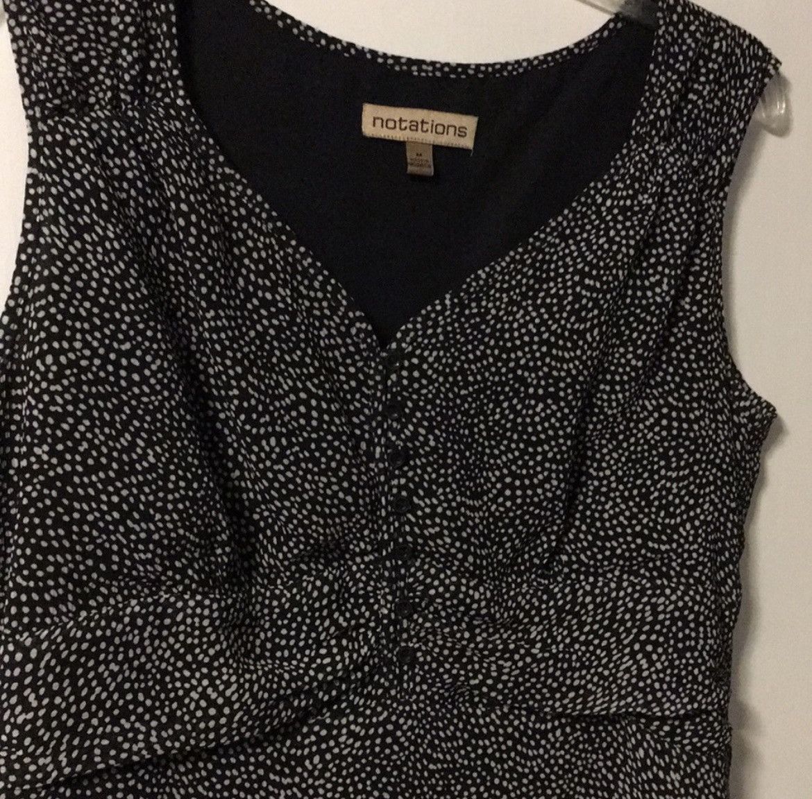Other Notations Black and White Dotted Blouse Size M / US 6-8 / IT 42-44 - 2 Thumbnail