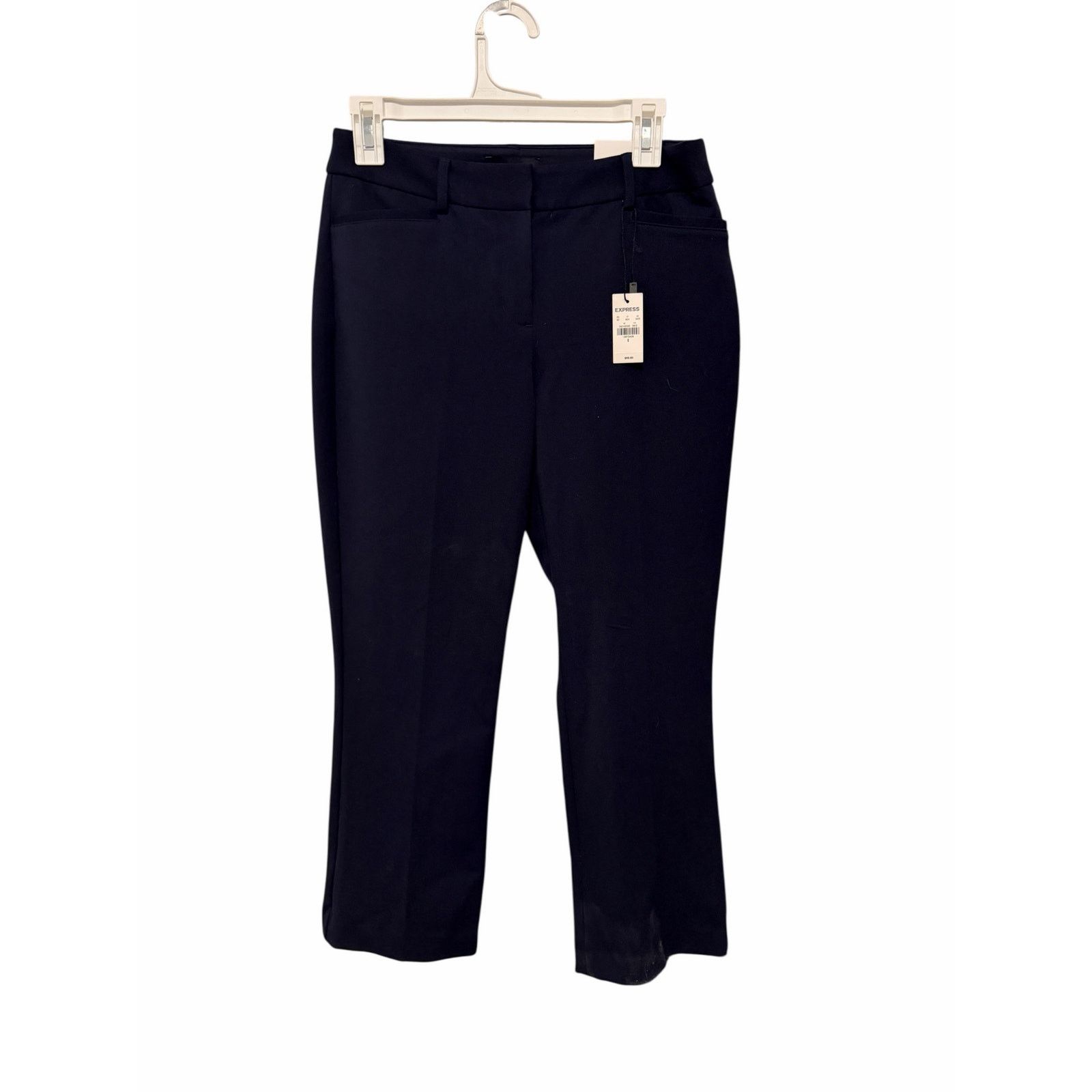 Express Express Women's 6 Navy Crop Mid Rise Stretch Pocketed Pants Size 28" / US 6 / IT 42 - 3 Thumbnail