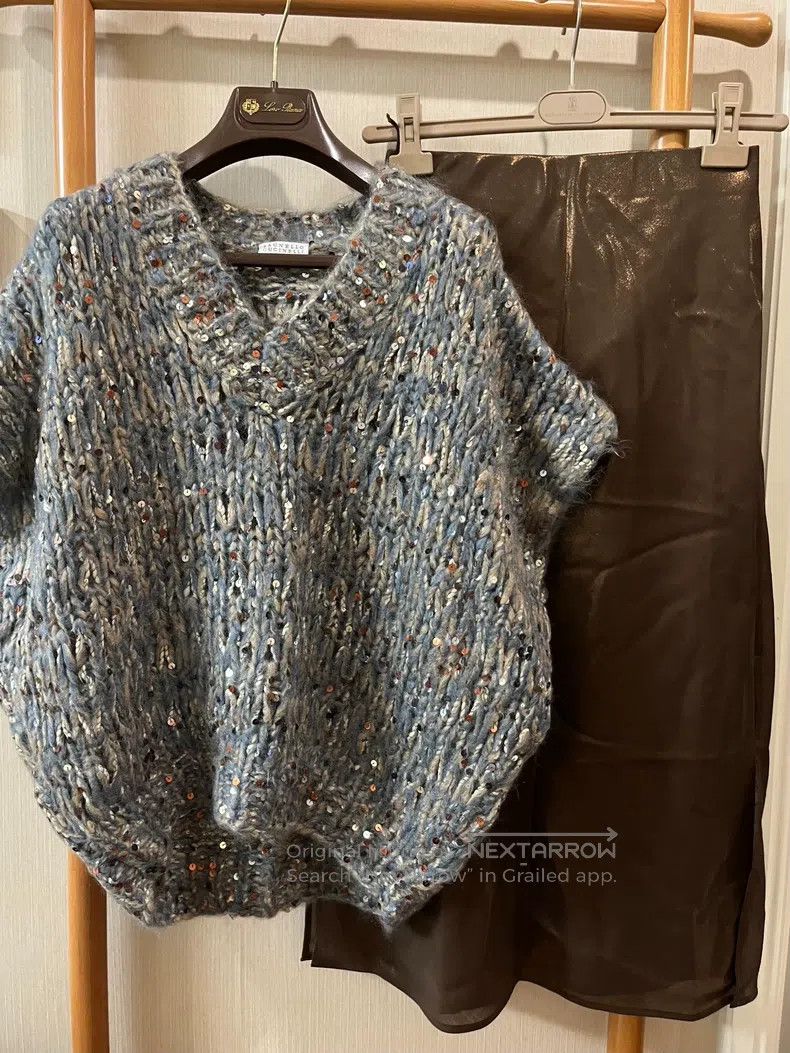 Brunello Cucinelli Brunello Cucinelli Lurex Knitted Sweater Size S / US 4 / IT 40 - 4 Thumbnail
