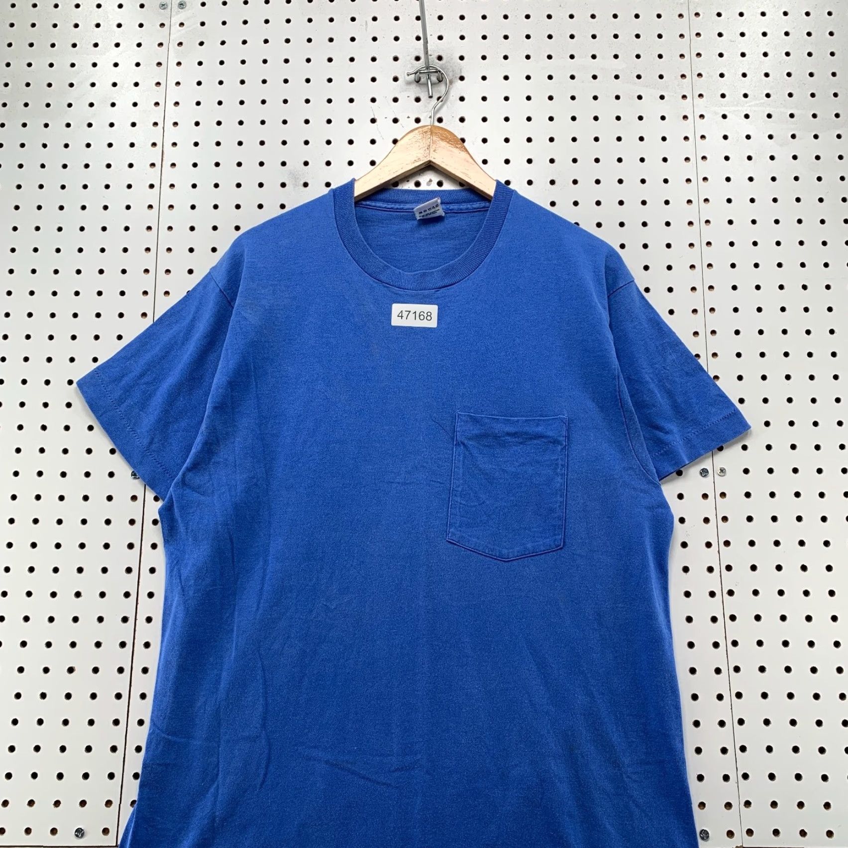 Fruit Of The Loom VINTAGE Fruit of the Loom Pocket T-Shirt Mens XL Blue Single Stitch Made USA Size US XL / EU 56 / 4 - 3 Thumbnail