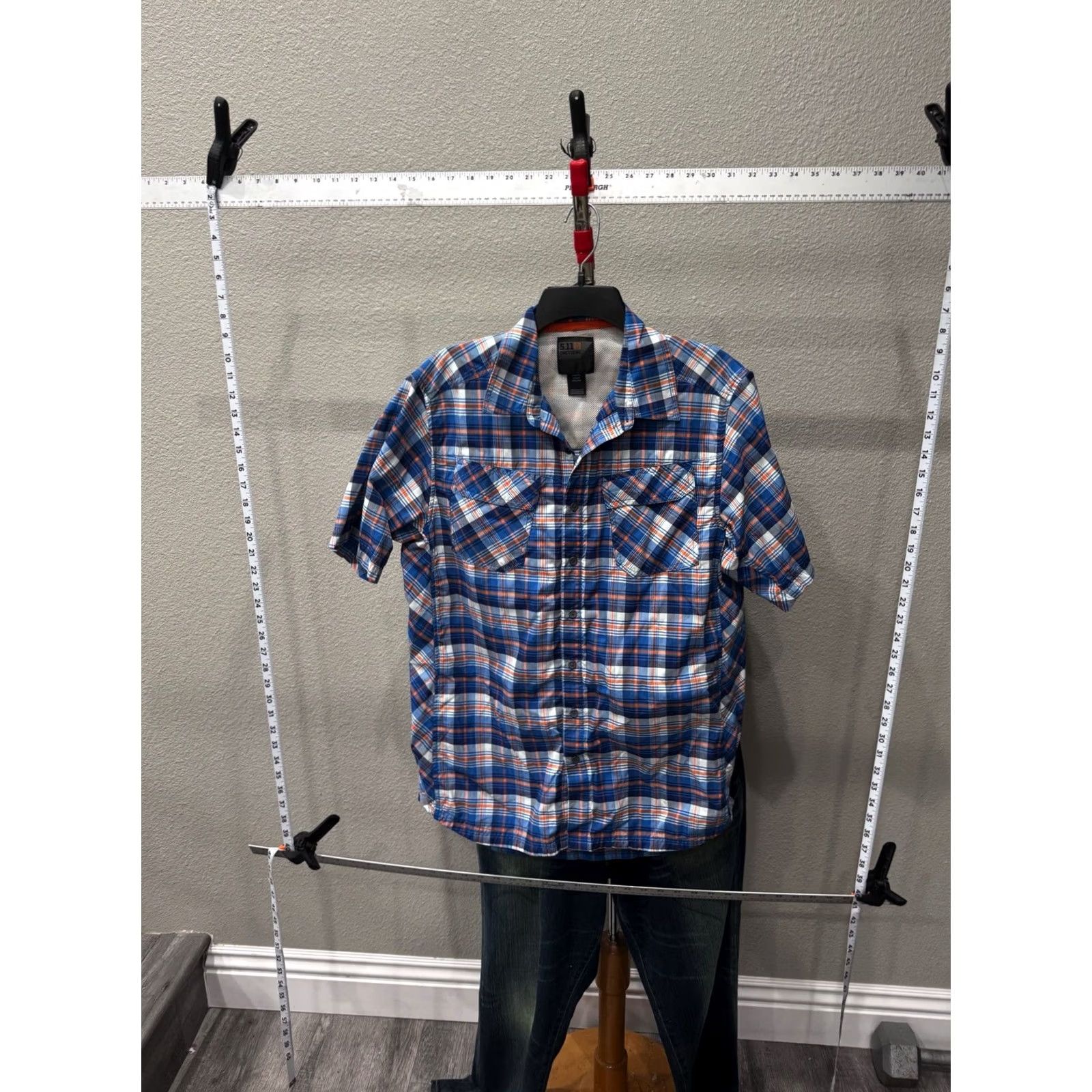 Vintage 511 Tactical Shirt Mens M Poly Plaid SHORT SLEEVE BUTTON Size US M / EU 48-50 / 2 - 3 Thumbnail