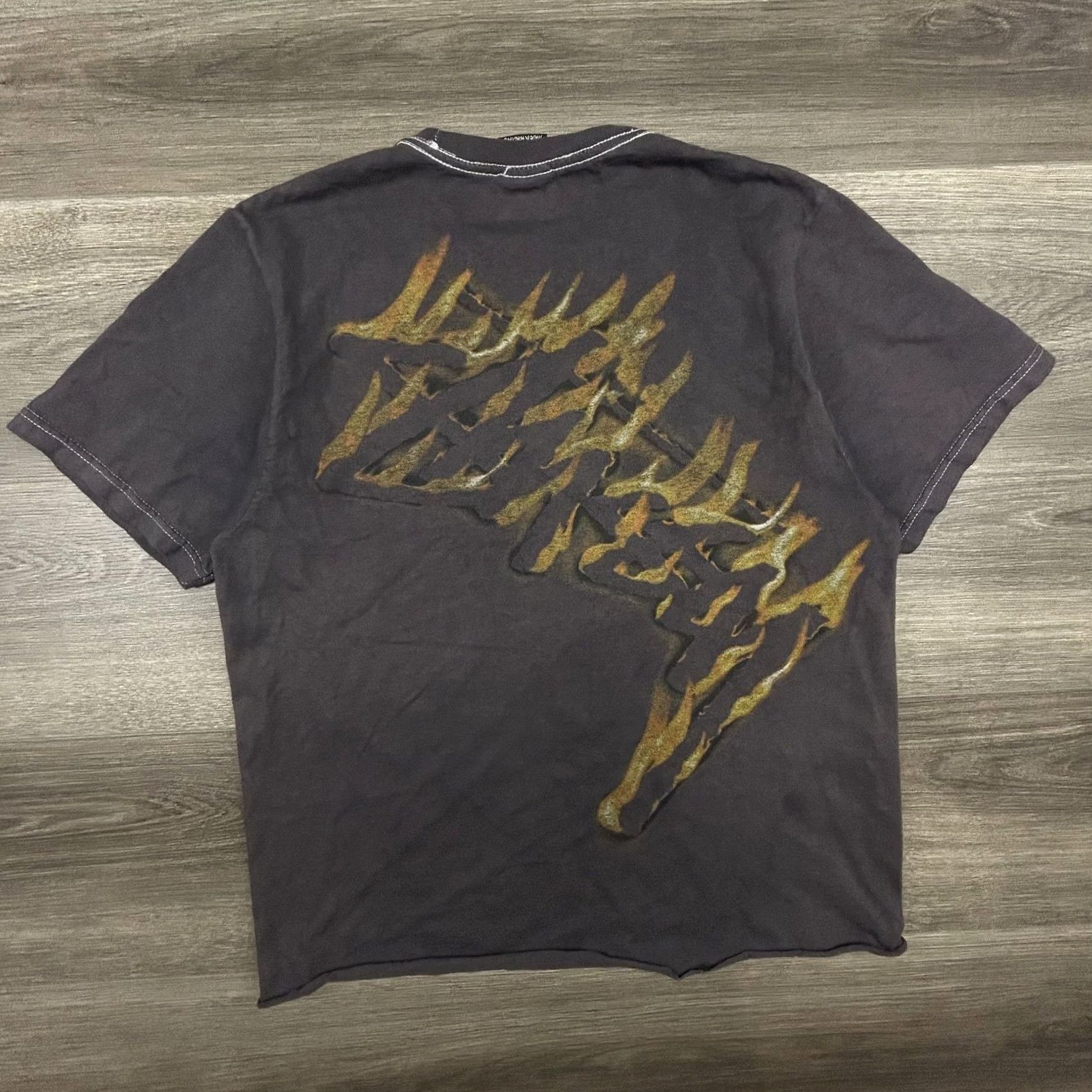 Vintage Stussy Shirt Mens Small Black Burning Flame Graphic Back Logo Tee Streetwear Skate Y2K Size US M / EU 48-50 / 2 - 2 Thumbnail