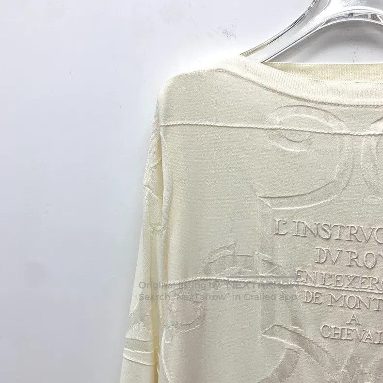 Hermes Hermes Beige letter dark pattern jacquard mulberry silk ro Size XXS / US 00 / IT 34 - 3 Thumbnail
