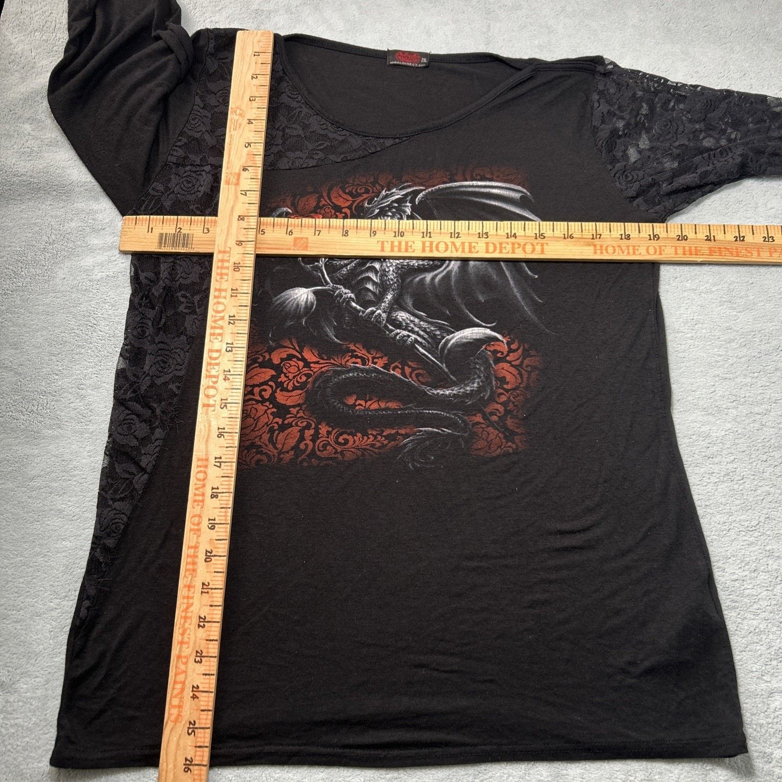 Affliction Spiral Direct Gothic Affliction Style Top 2XL Dragon Floral Size XXL / US 16-18 / IT 52-54 - 12 Thumbnail