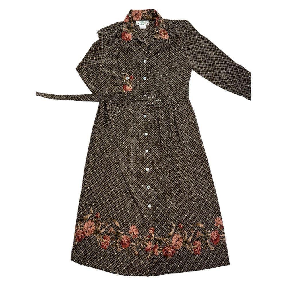 Orvis Vintage Orvis 100% Silk Long Sleeve Brown Dress Size 10 Size L / US 10 / IT 46 - 7 Thumbnail