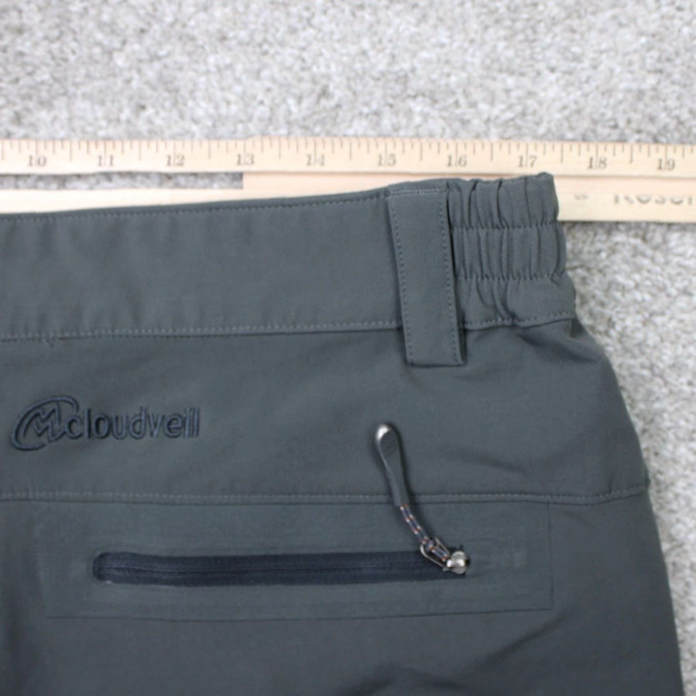 Vintage Cloudveil Pants Mens Large Gray Cargo Zip Pocket Poly Zip Ankles Hiking (36x34) Size US 33 - 7 Thumbnail