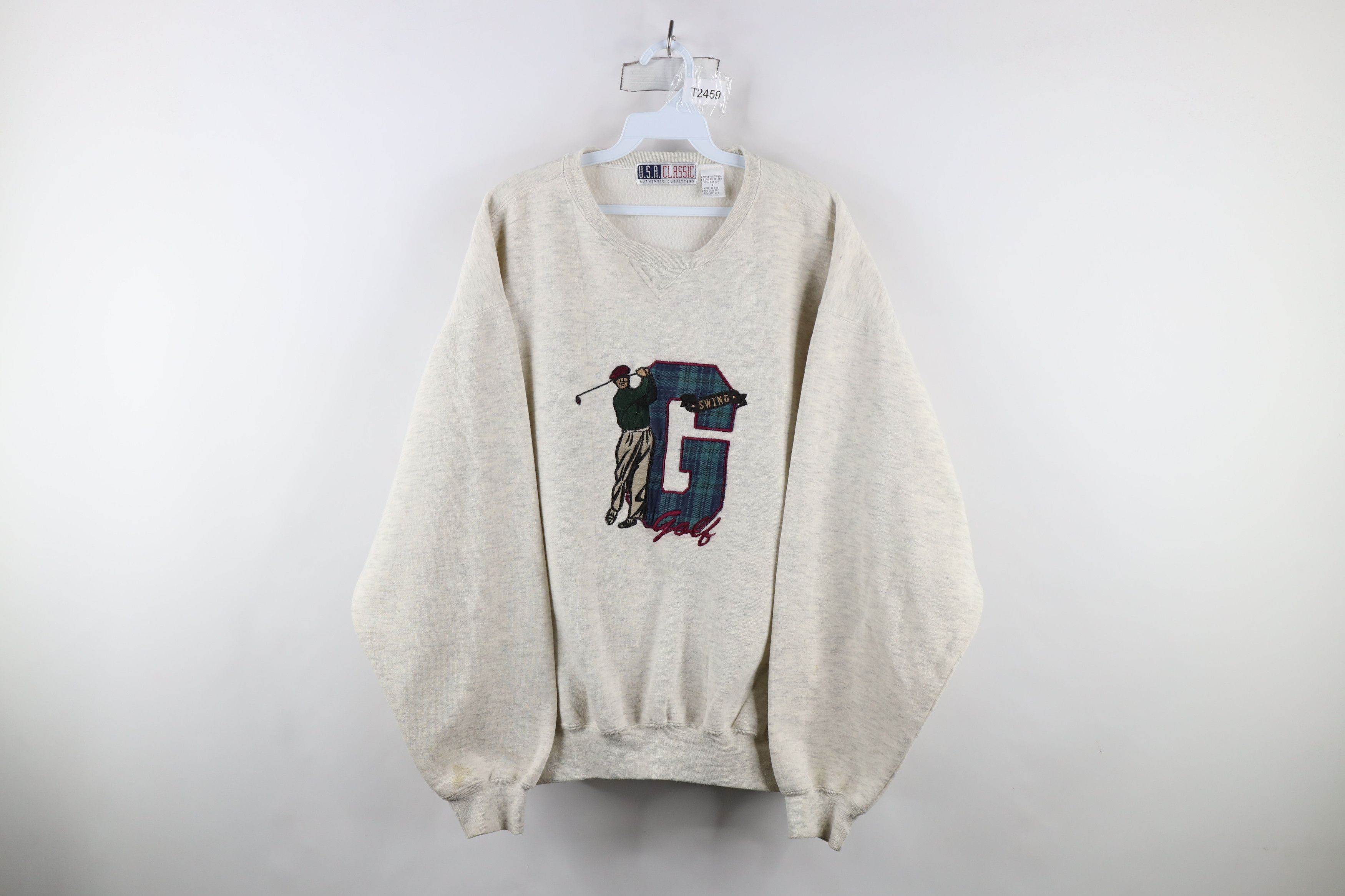 Vintage Vintage 90s Streetwear Golf Swing Crewneck Sweatshirt Gray Size US L / EU 52-54 / 3 - 1 Thumbnail
