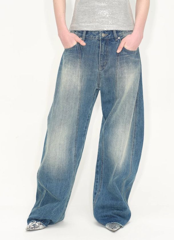 Japanese Brand American retro men's baggy lightning cutaway jeans Size US 32 / EU 48 - 2 Thumbnail